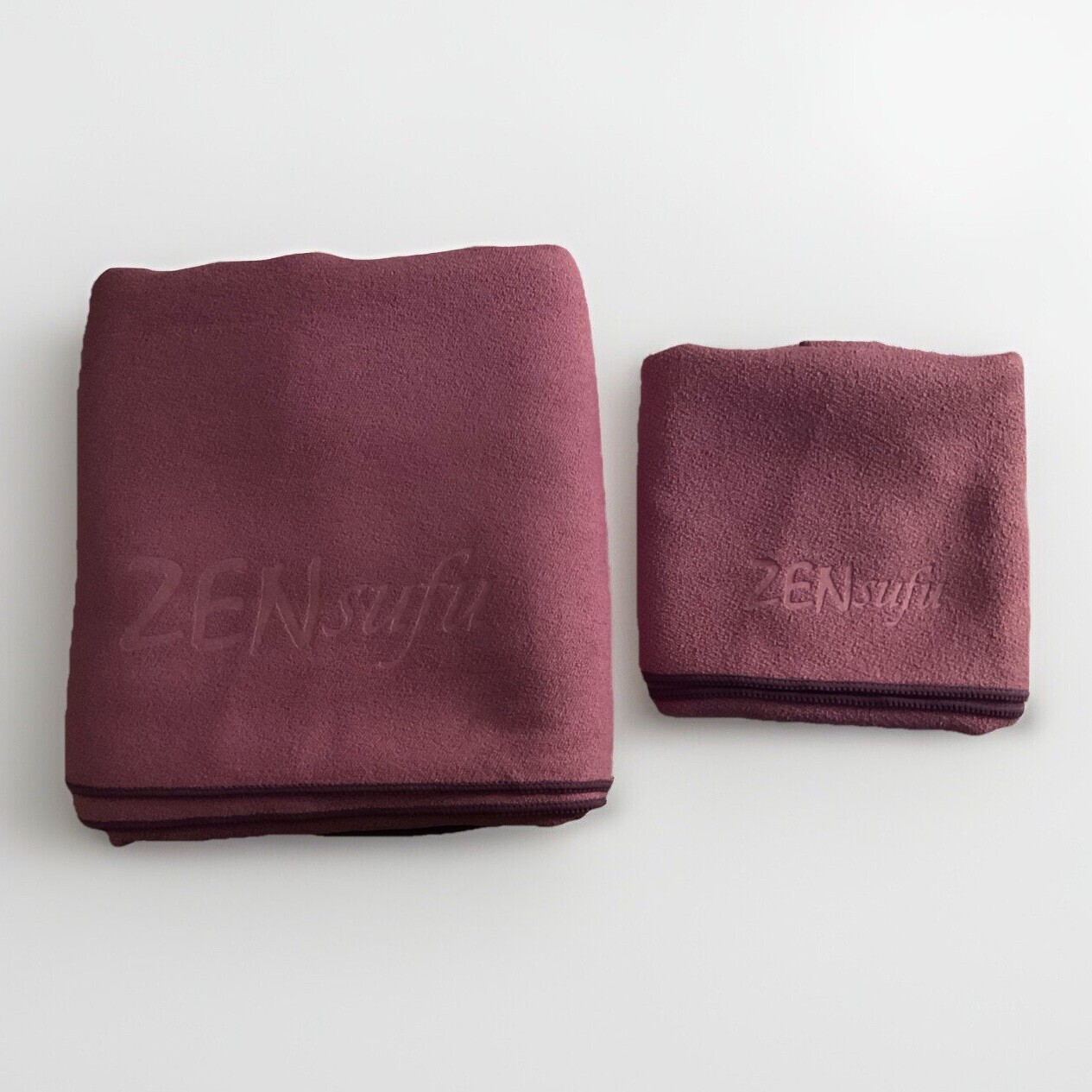ZENsufu Hot Yoga Towel Combo Set 24”X72” Mat Towel & 15”X24” Hand Towel Non Slip