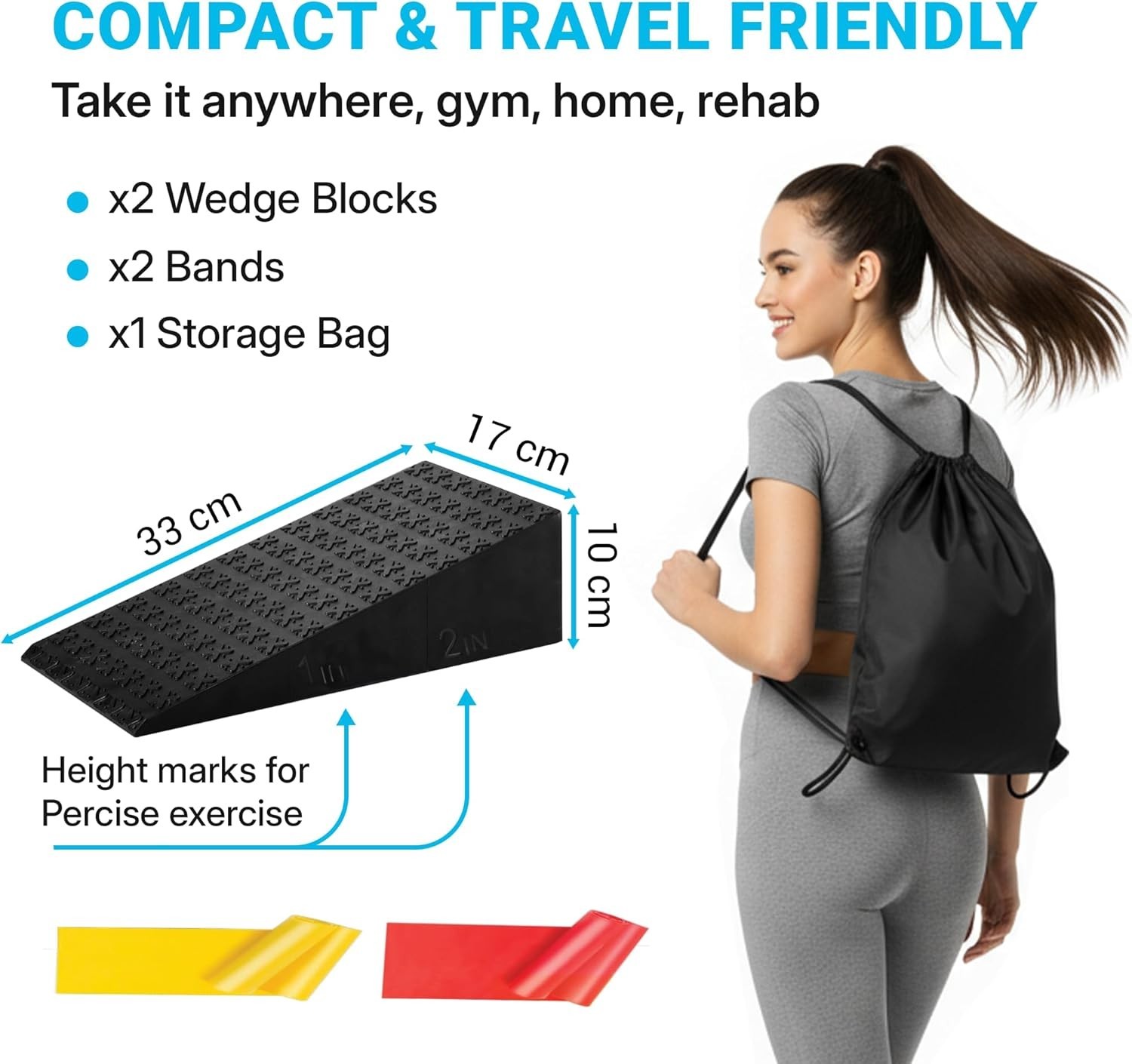 Squat Wedge – 2 Inch Heel Elevated Slant Board for Squats | Calf Stretch Uwaomah