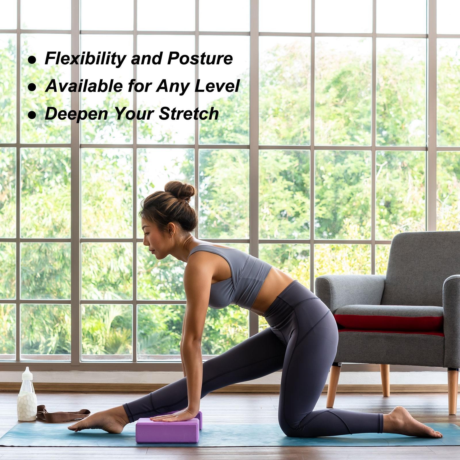 Yoga Block 9x6x3&Prime; Light Weight EVA Foam for Beginners Yogis Pilates Green 2Pcs