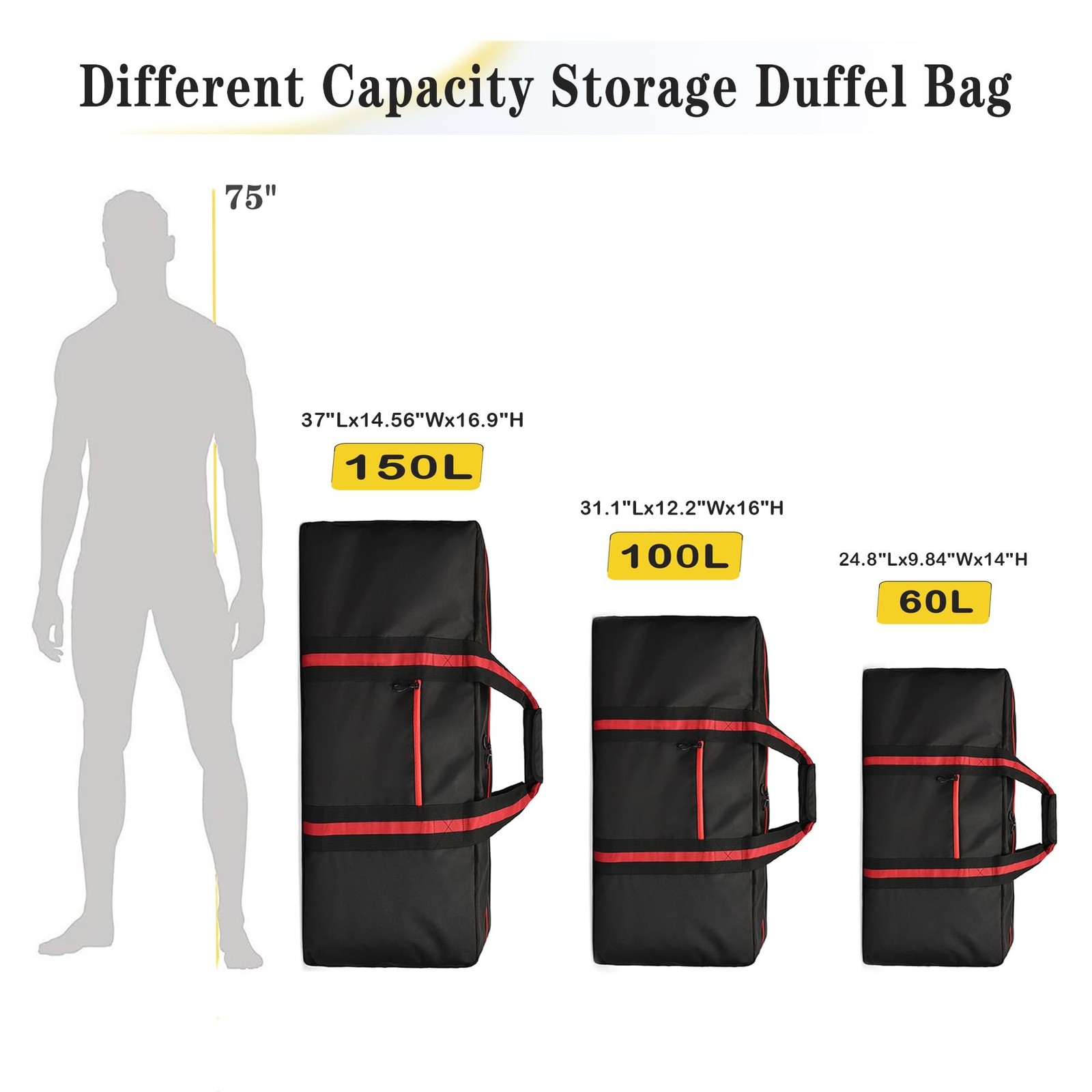 100L Large Duffle Bag for Travel 31.1” Diffle Bag – Overnight Weekender Ca
