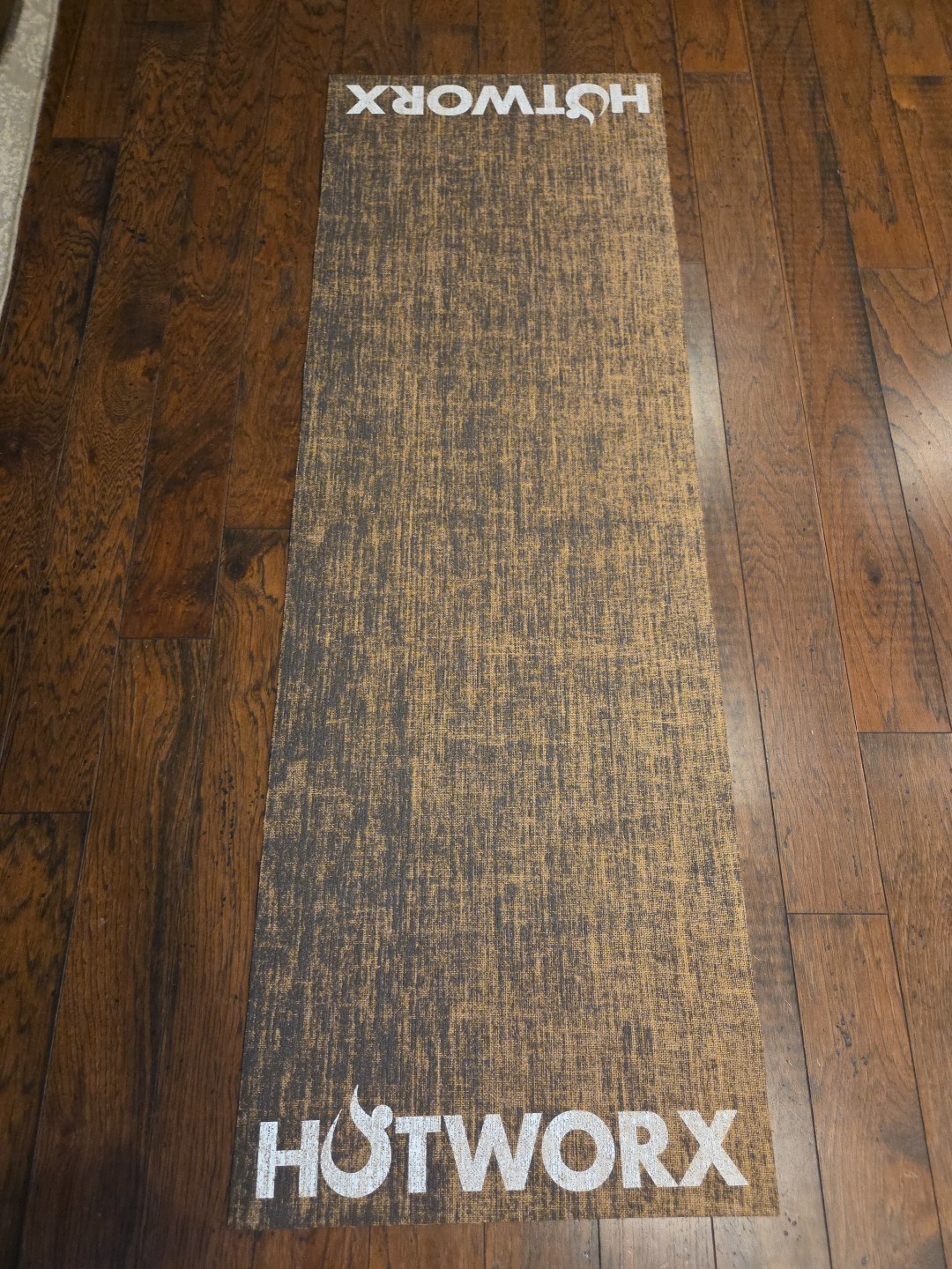 HOTWORX Brown Yoga Mat & Gray Black Non-Slip Towel & Black Rectangular Carry Bag