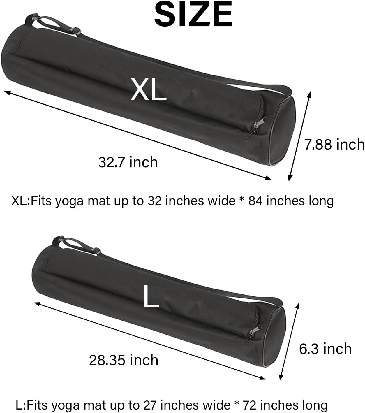 for Women & Men,Travel Yoga Gym Bag for 1/4&Prime; 1/3&Prime; Thick Exercise Yoga Mat,Fit…