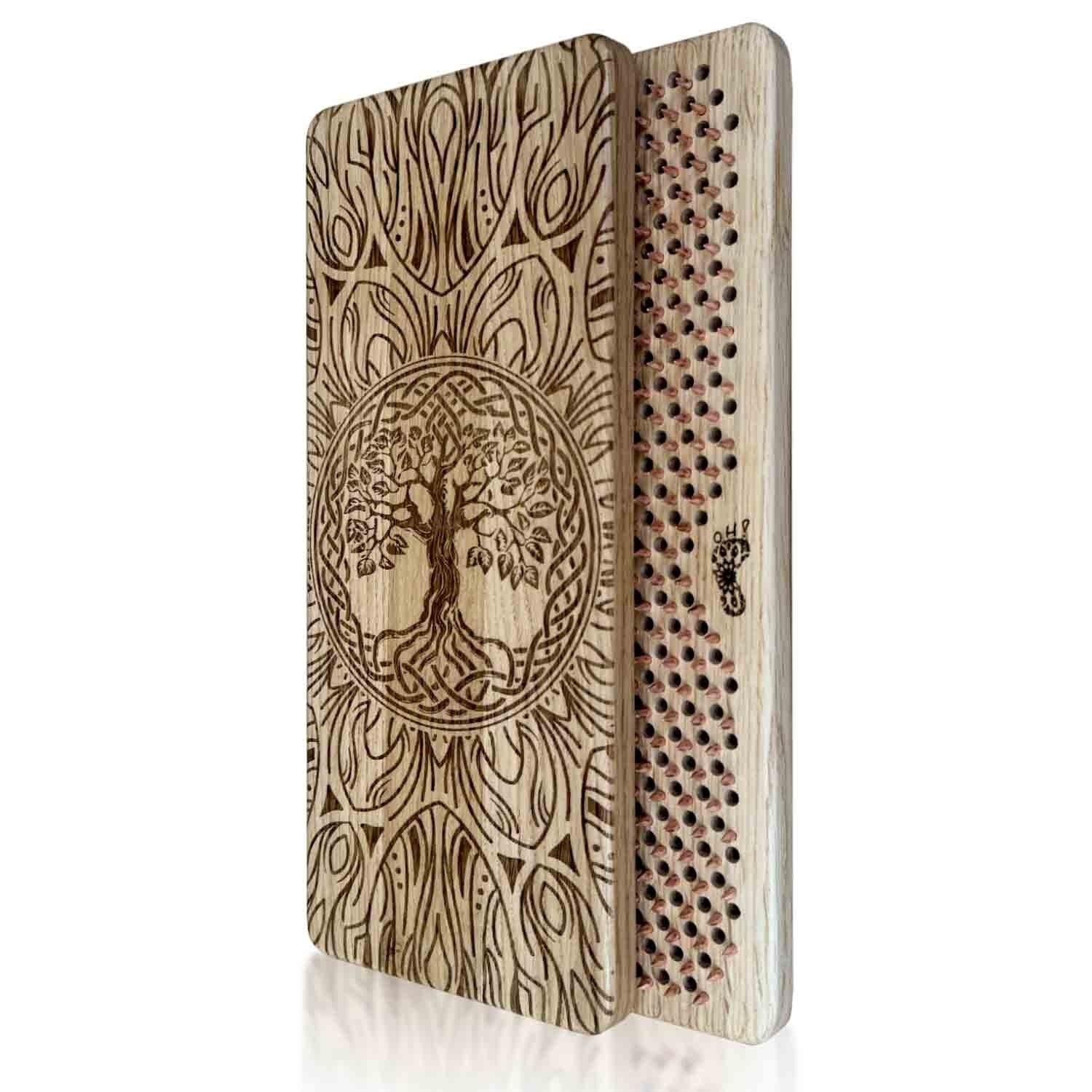 Sadhu board nails from 100% ash wood for yoga meditation, 0.39in, »Tree of Life « 