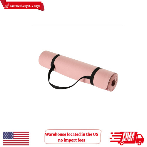 Amazon Basics 1/4 Inch Thick TPE Exercise Yoga Mat with Carrying Strap