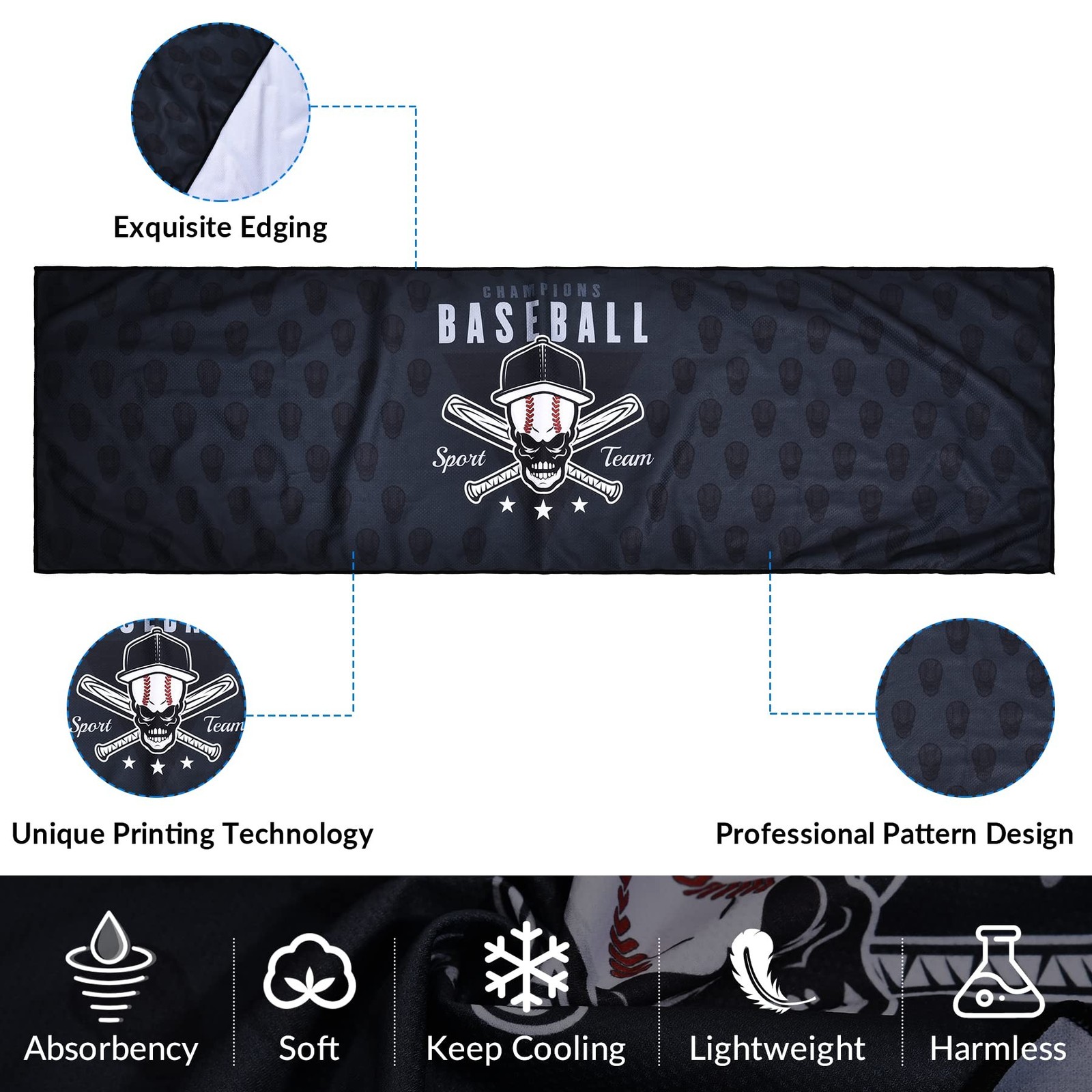 Sukeen Cooling Towels(40&Prime;x 12&Prime;), Cool Towels for Neck, Baseball Sport Sweat R…