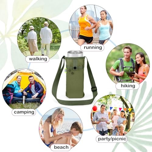 Water Bottle Sling Holder with Adjustable Strap Mesh Tumbler Carrier 4 Classic