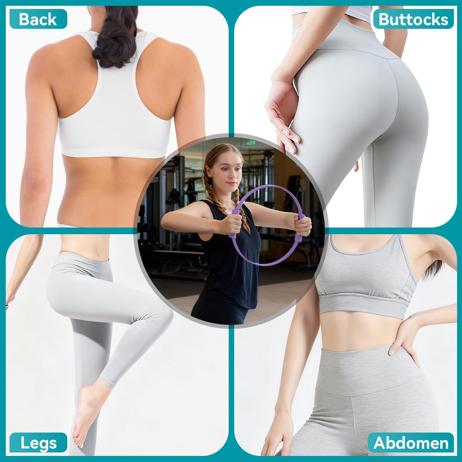 Pilates Ring, Silicone Magic Pilates Rings, Lightweight & Durable Flexible Fi…