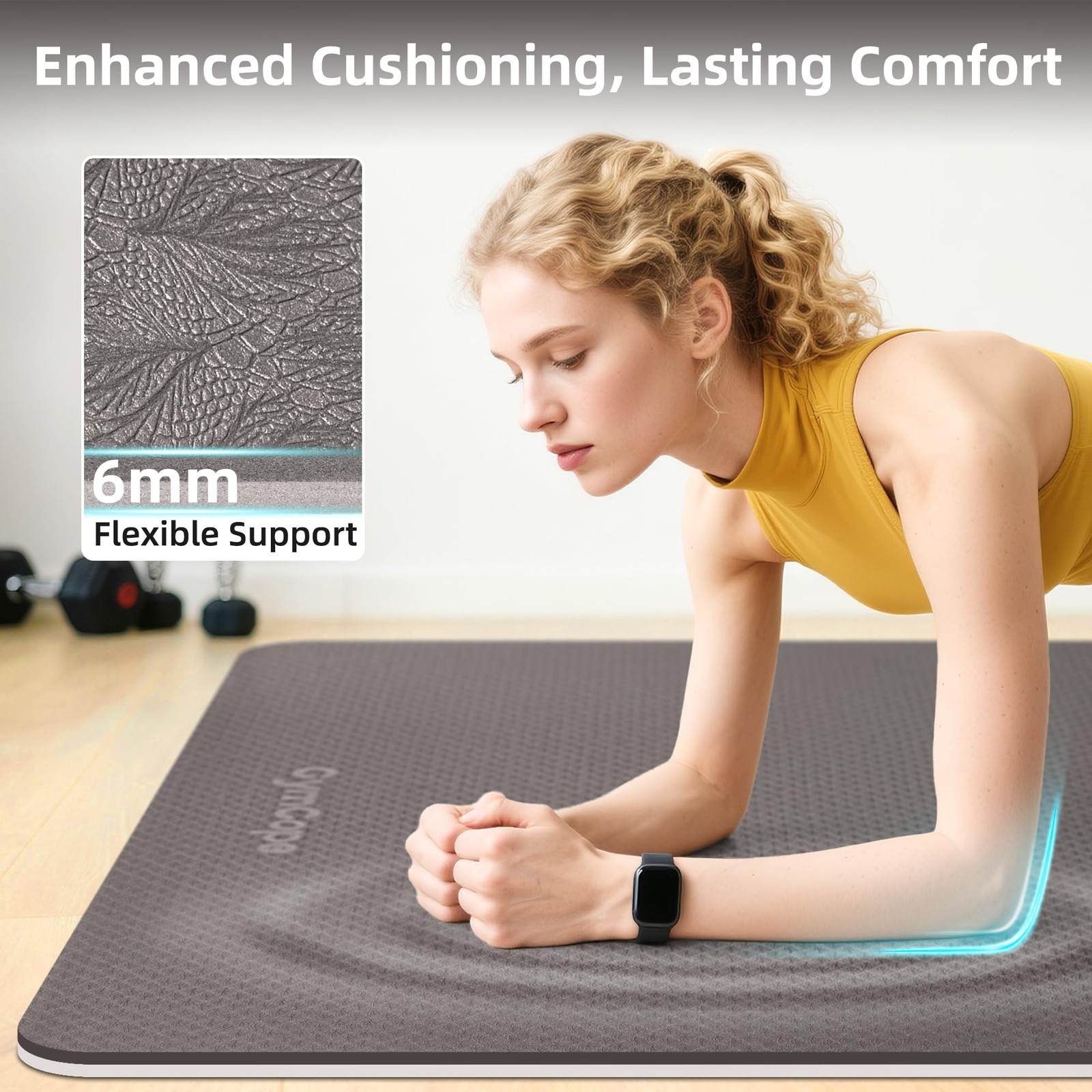 GymCope Extra Large Yoga Mat – 72×48 or 78×57, Non-Slip TPE Exercise Mat for