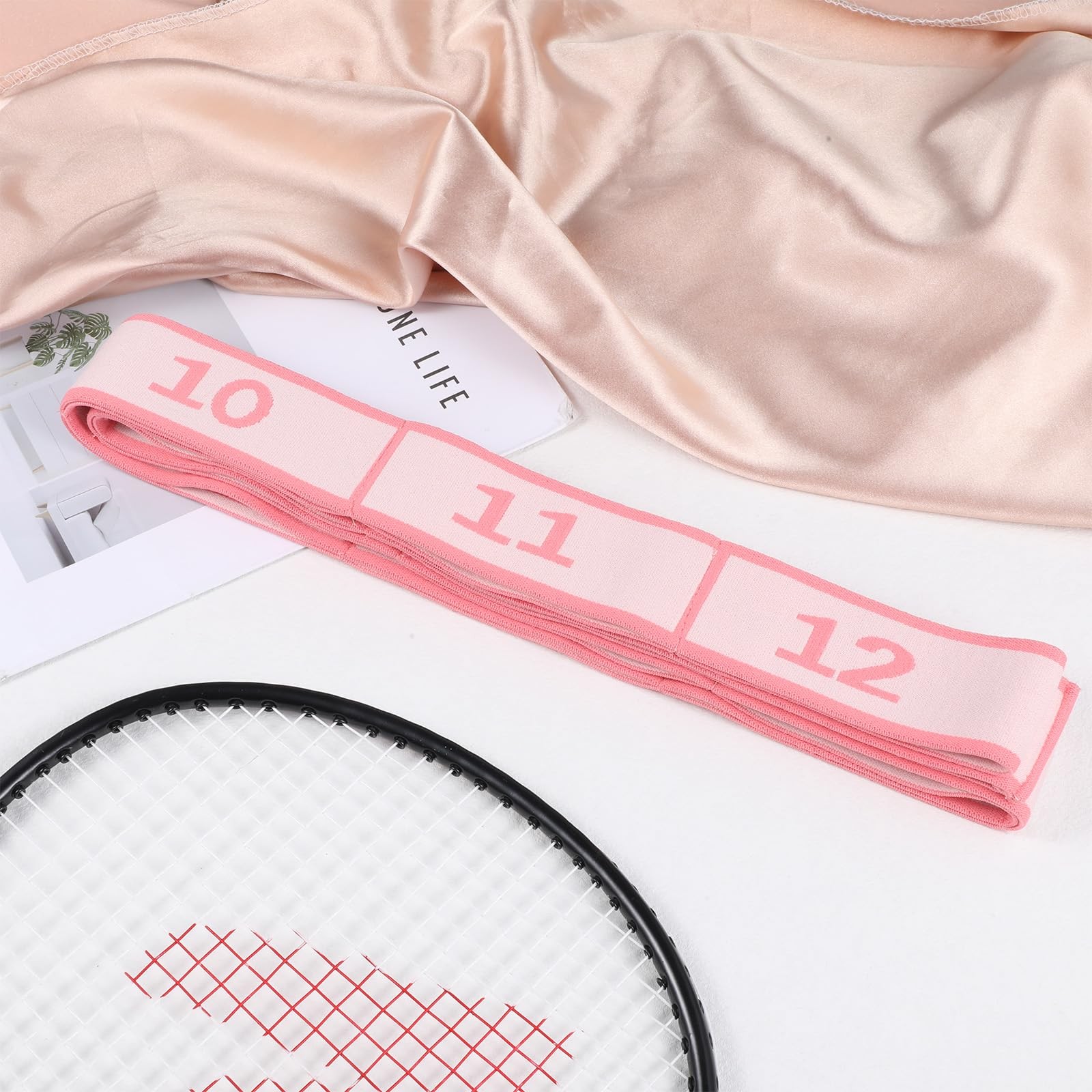 12 Loops Yoga Band, Bands for 4x140cm / 1.57×55.2 Inches, Pink