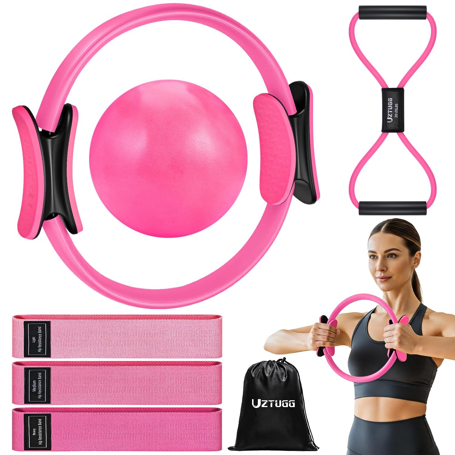 Pilates Essentials Kit for , at Home Workout Equipment with Mini , Pilates Ri…
