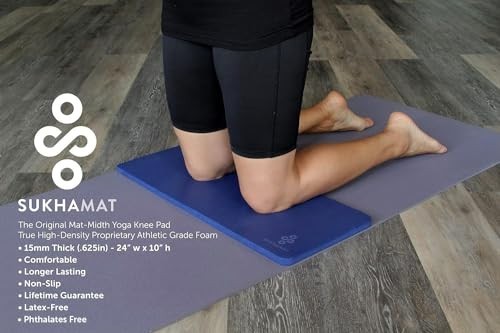 Yoga Knee Pad 15mm Extra Thick 24×10 Inches NBR Foam Cushion for Floor Exercise