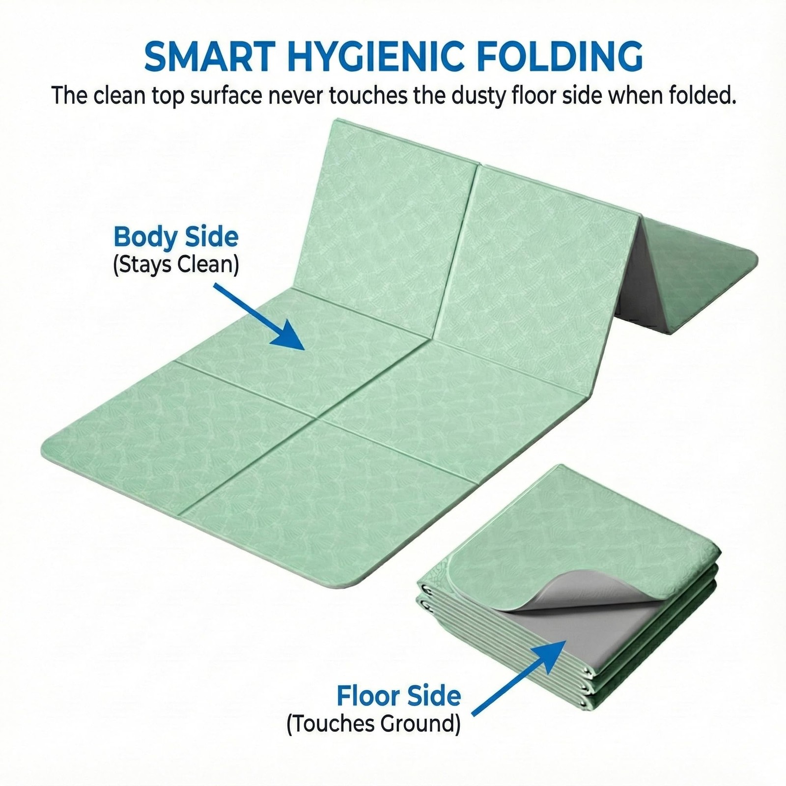 New METACHOICE Foldable Yoga Mat 10 mm Thick Extra Wide 72&Prime;x28&Prime; Non Slip Travel