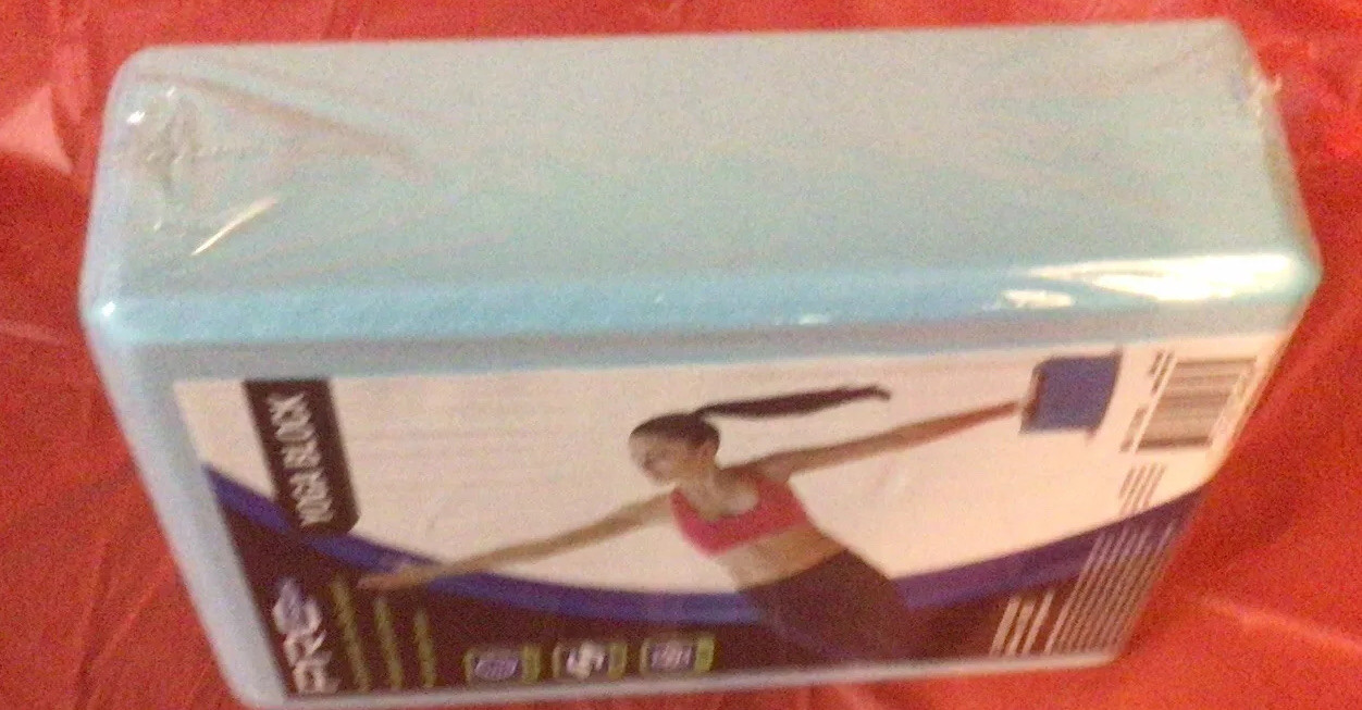PRO-Strength Yoga Exercise Aqua Blue Foam Block 3&Prime;x 6&Prime;x 9&Prime; New In Shrink Wrap