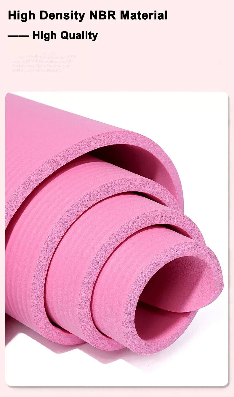 Yoga Mat 15mm Thick Durable Non Slip For Gym Exercise Fitness Pilates Workout