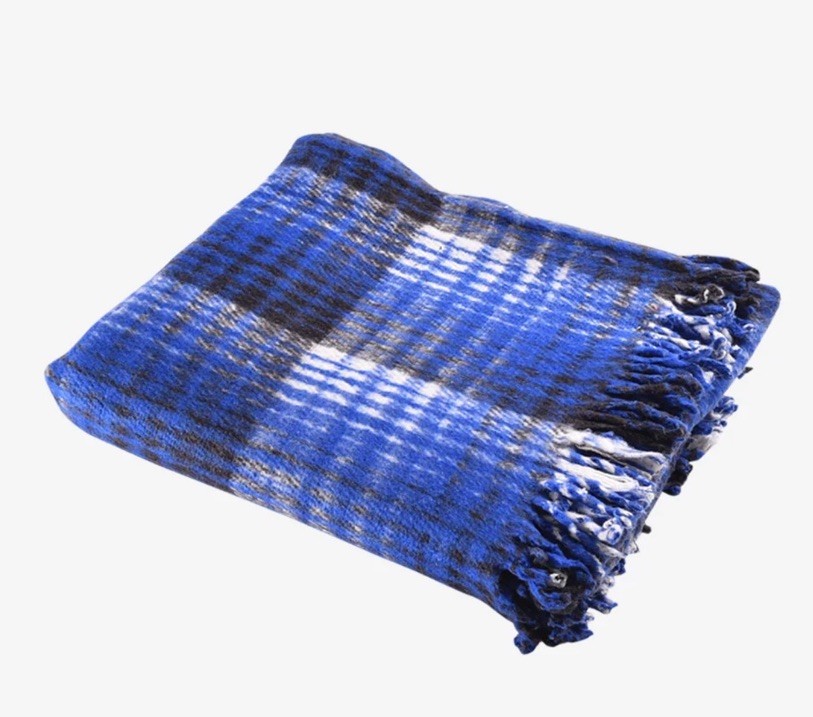 Hugger Mugger Blue Tight Weave Yoga Rug LARGE New