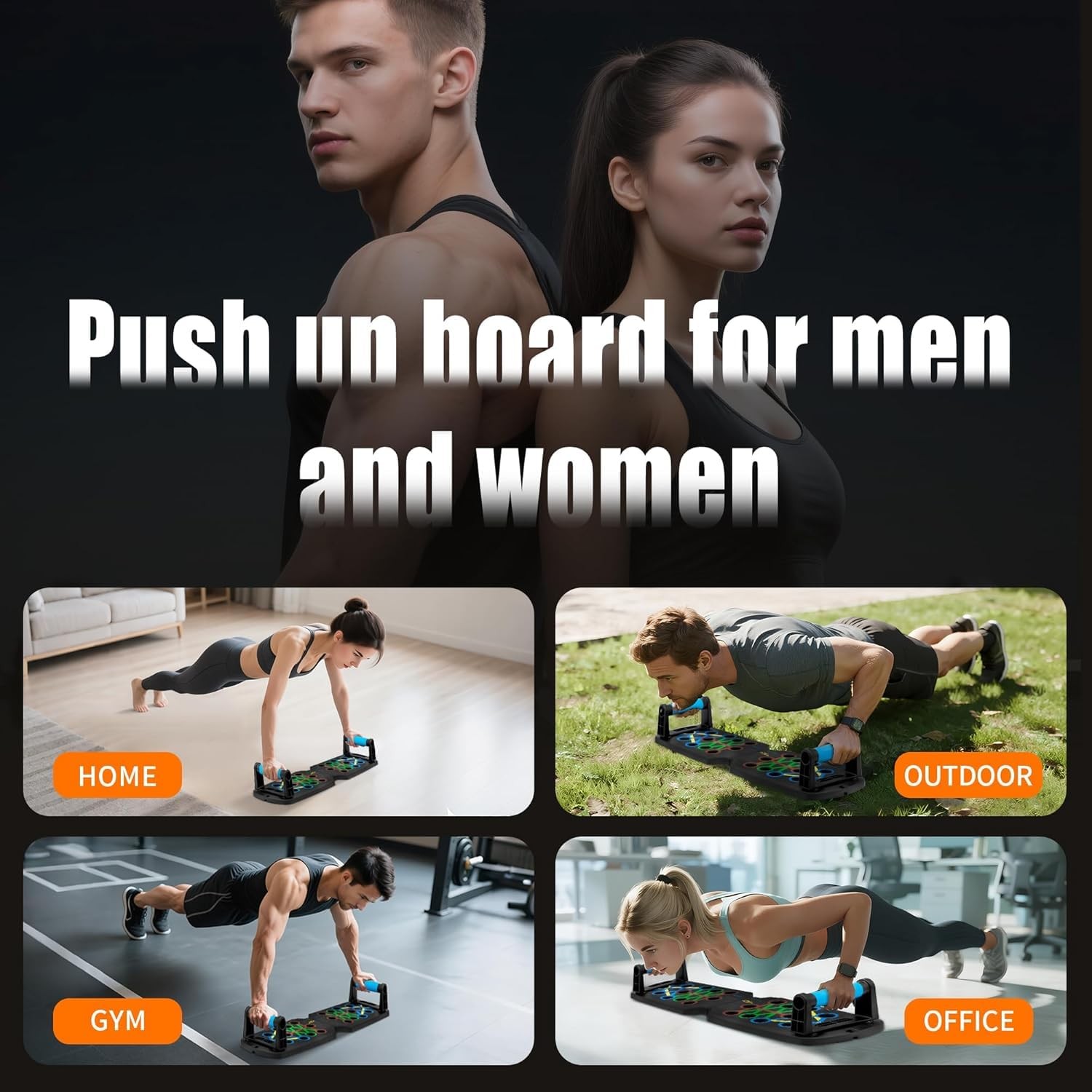 Pilates Board | Portable Reformer Pushup Board+Resistance Bands