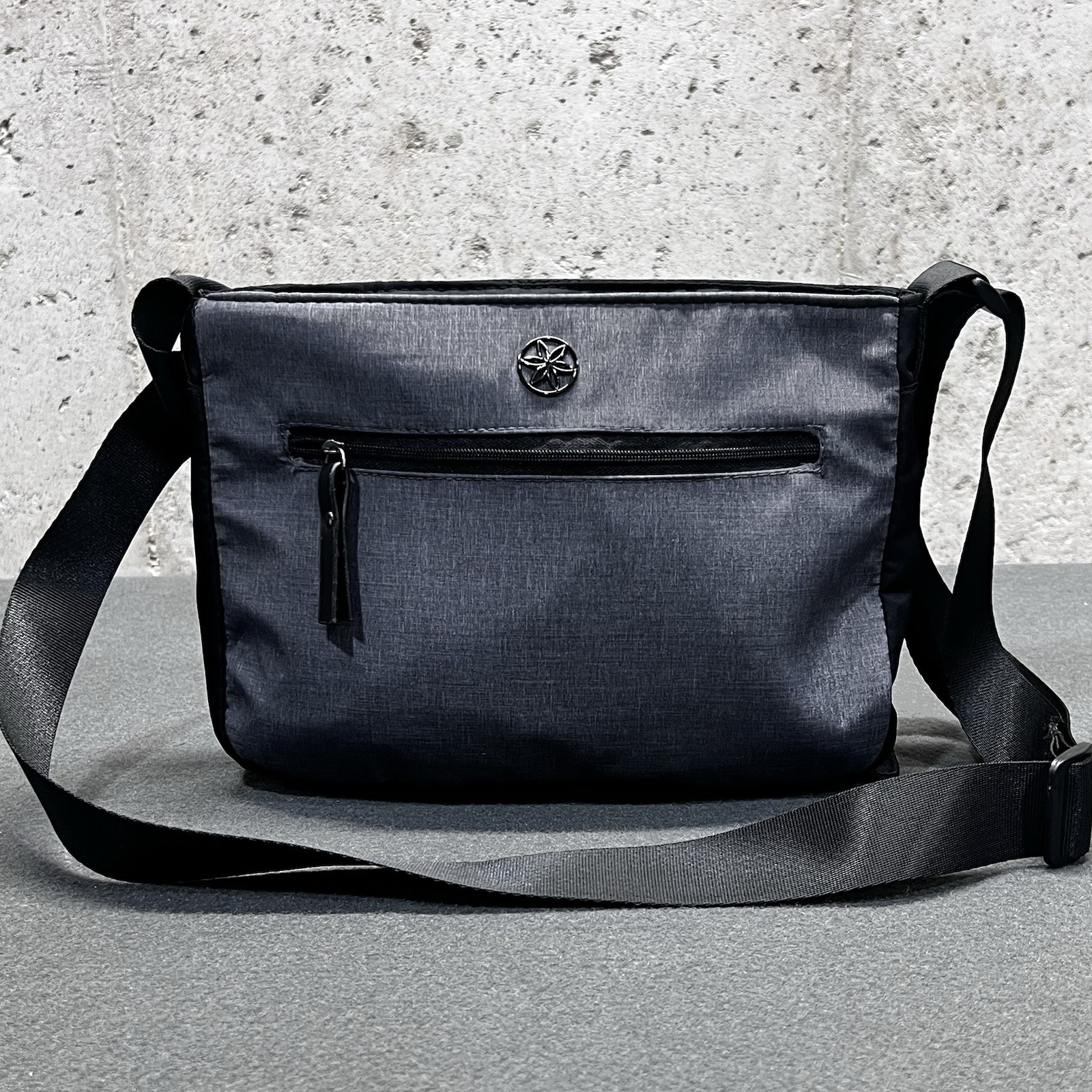 Gaiam Wander Free Yoga Pouch / Crossbody Purse / Bag – Gray & Black