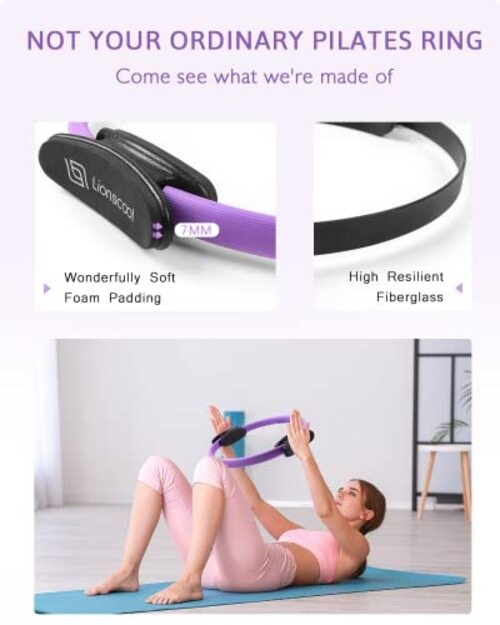Pilates Ring Set – 14&Prime; Anti-Deformation Magic Circle with Padded Purple