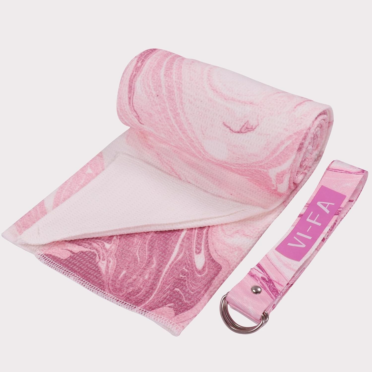 Soft Yoga Mat Towel Hot Non Slip Microfiber 68X24INCH, Marble Pink