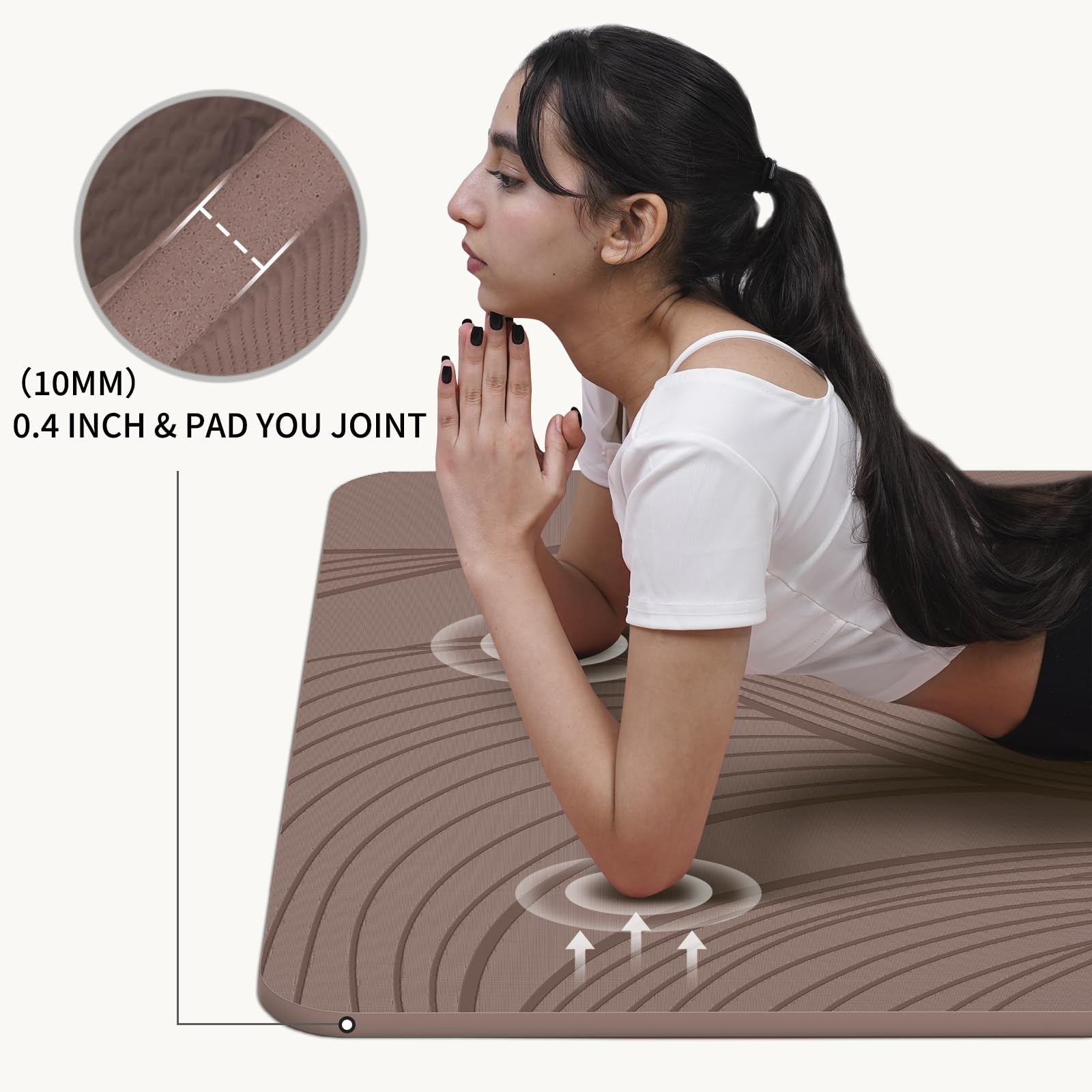 PAIDU Large Yoga Mat-72’x36’x0.4’ Extra Width ＆ Brown