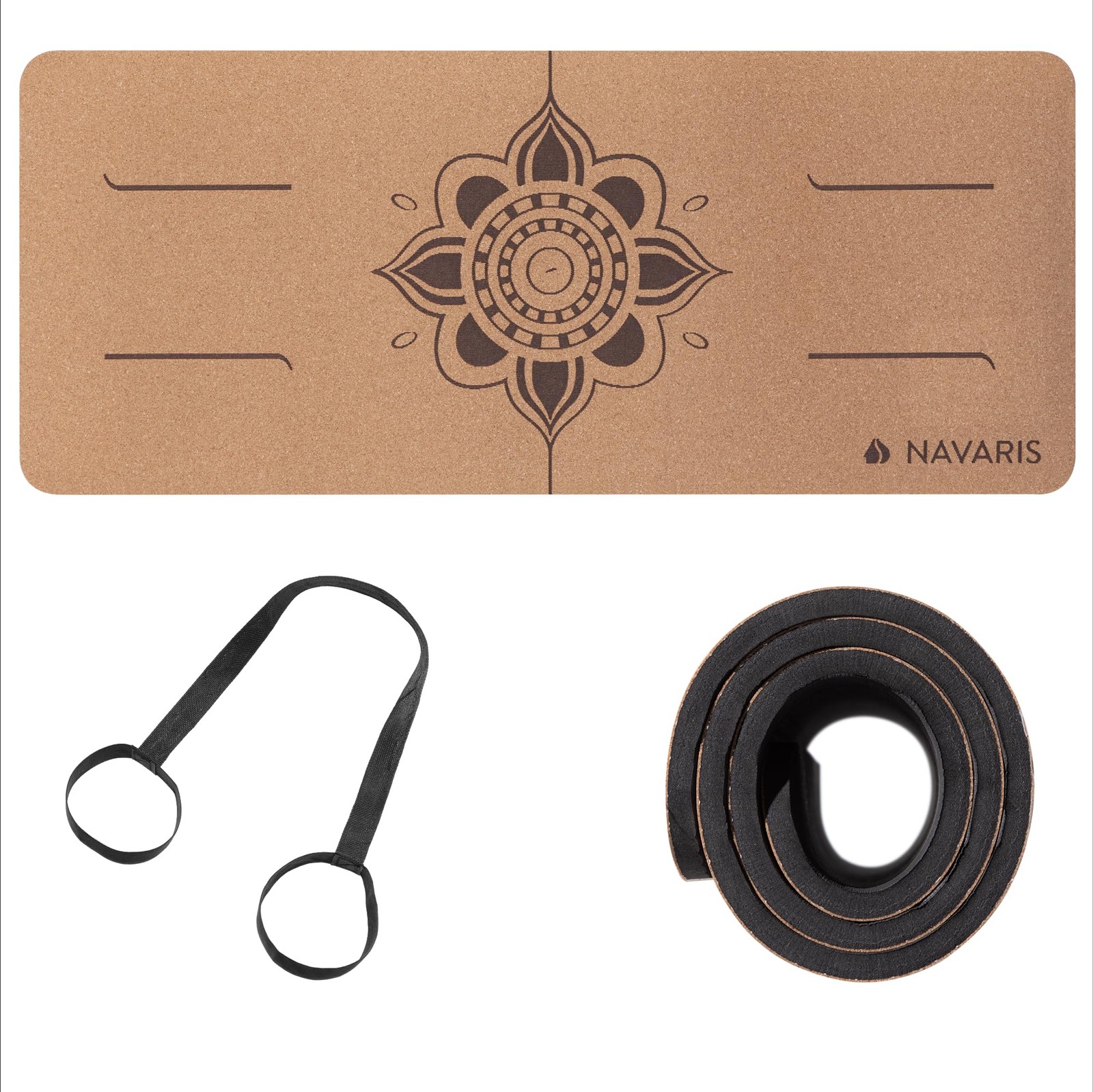Cork Yoga Knee Pad Non Slip Exercise Mat 0.2 Inch 6mm Extra Thick Pilates Pad