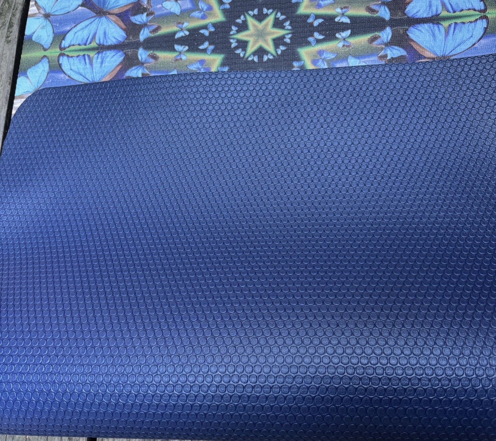 Destiny Blue Butterfly Mandala Yoga Mat Jamila Starwater Art Non Slip Exercise