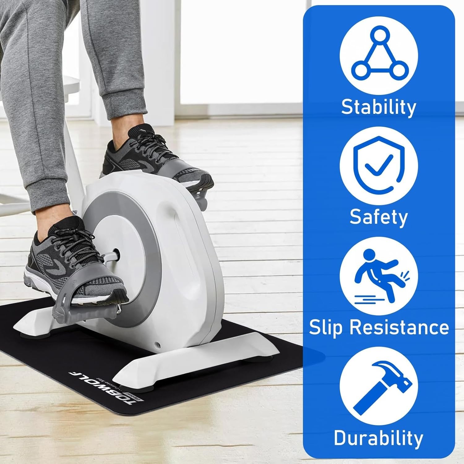 High-Density Non-Slip Exercise Mat for Ellipticals – Stability & Protection