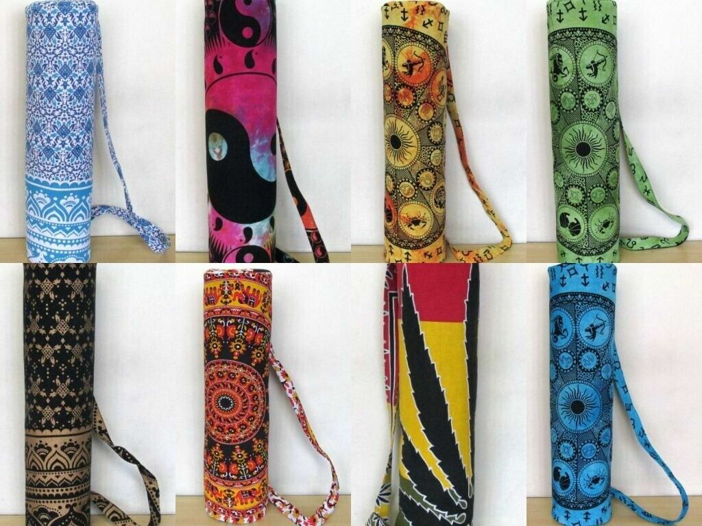 Hippie Mandala Bohemian Unisex Yoga Gym Mat Bag With Shoulder Strap Carrier Bag