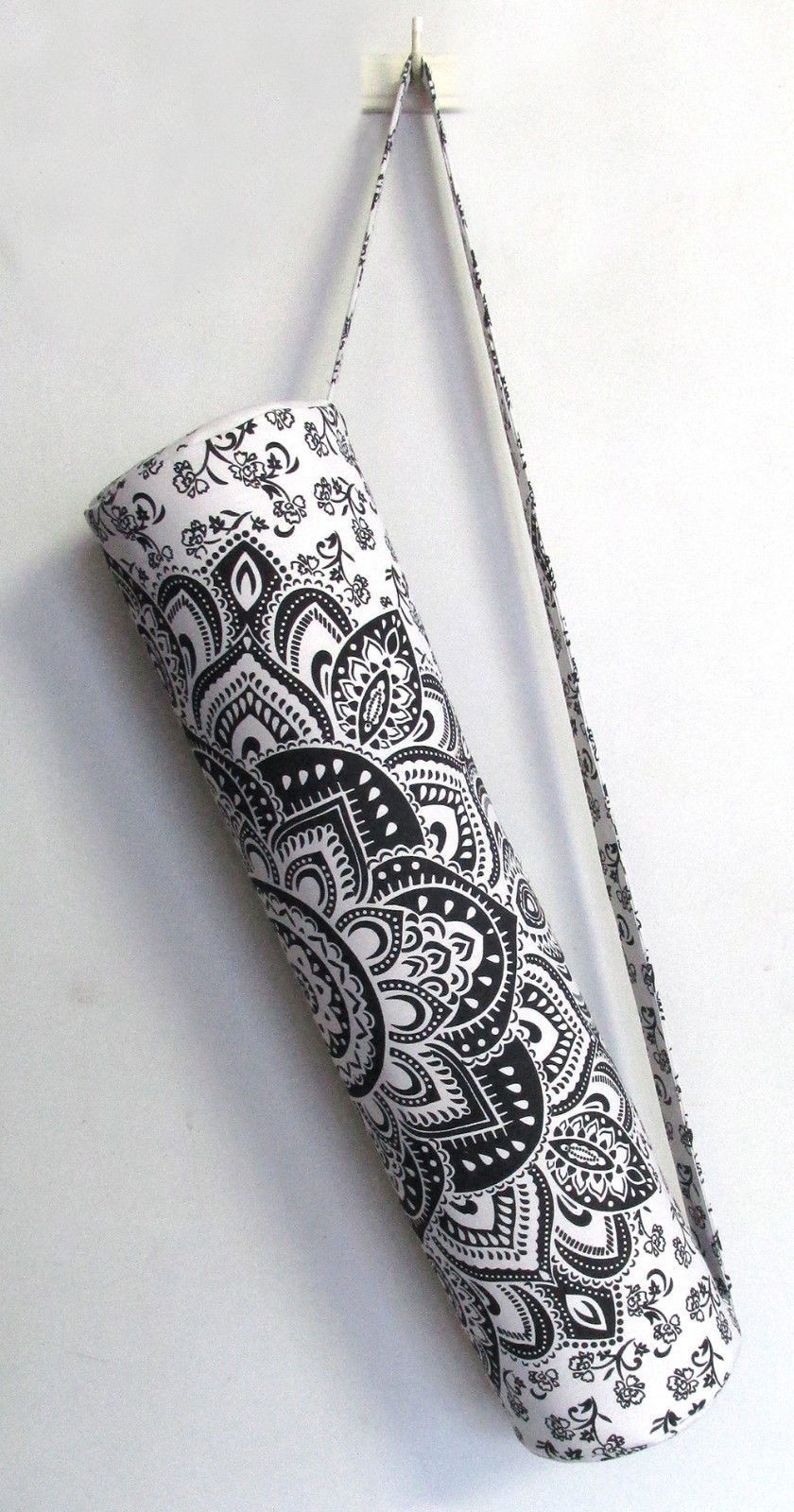 Indian White Ombre Yoga Mat Carrier Bag Mandala Large Shoulder Strap