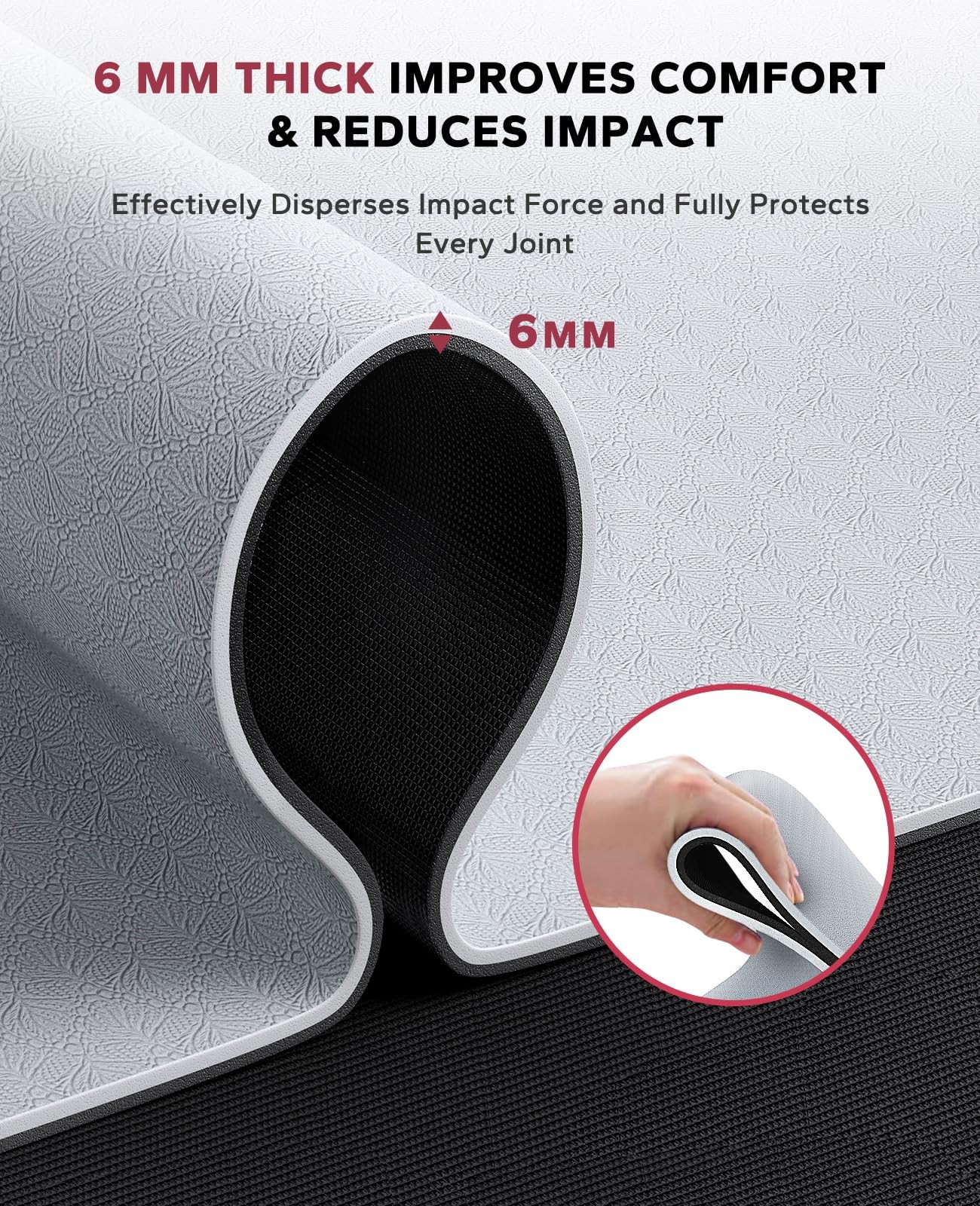 Large Yoga Mat – 72&Prime;x36&Prime; Extra Wide Exercise Mat – 1/4&Prime; Thick Dual Color PVC …