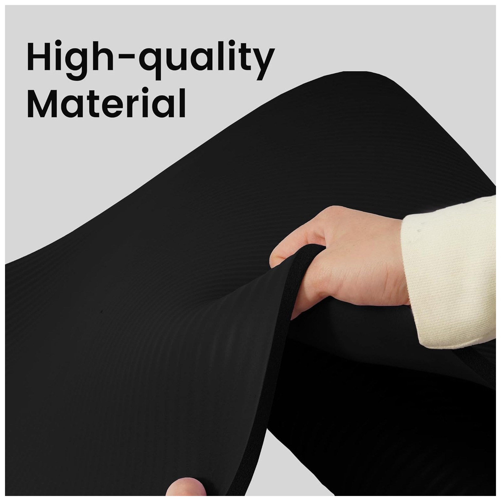 Fitvids 1/2&Prime; Thick High Density Yoga Mat, Carrying Strap, Midnight (Open Box)