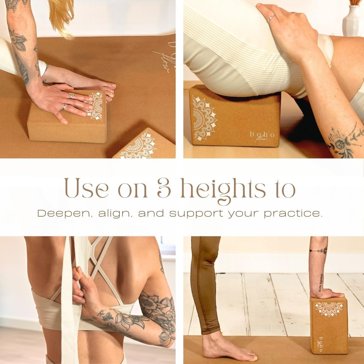 Cork Yoga Block Set – 2 Pack with Strap & Canvas Bag | Luxury Portuguese Yoga Bl