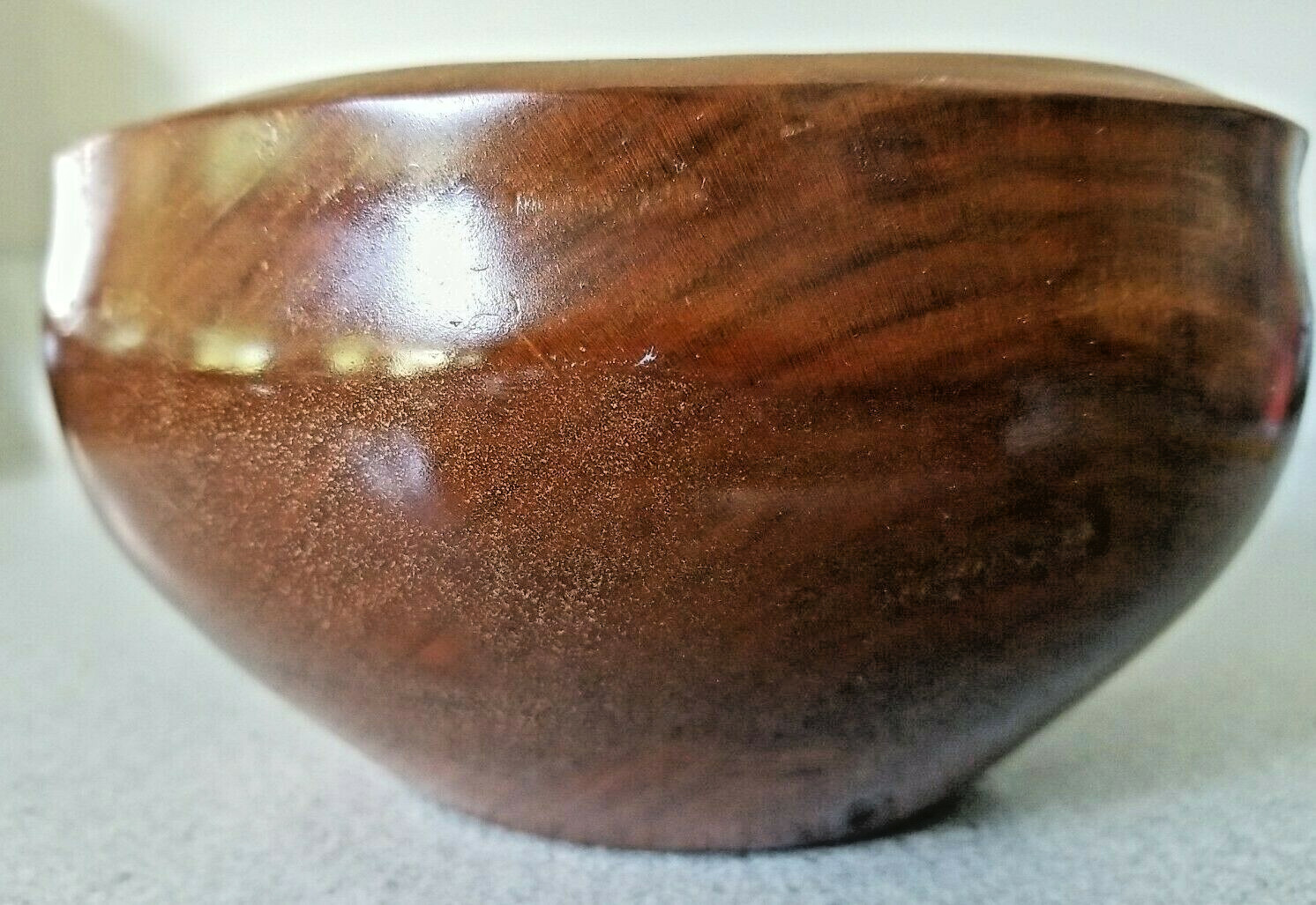 Original carved PINE BOWL with COPPER INLAY & WASH! 7.5&Prime; x 3.75&Prime; energy healing