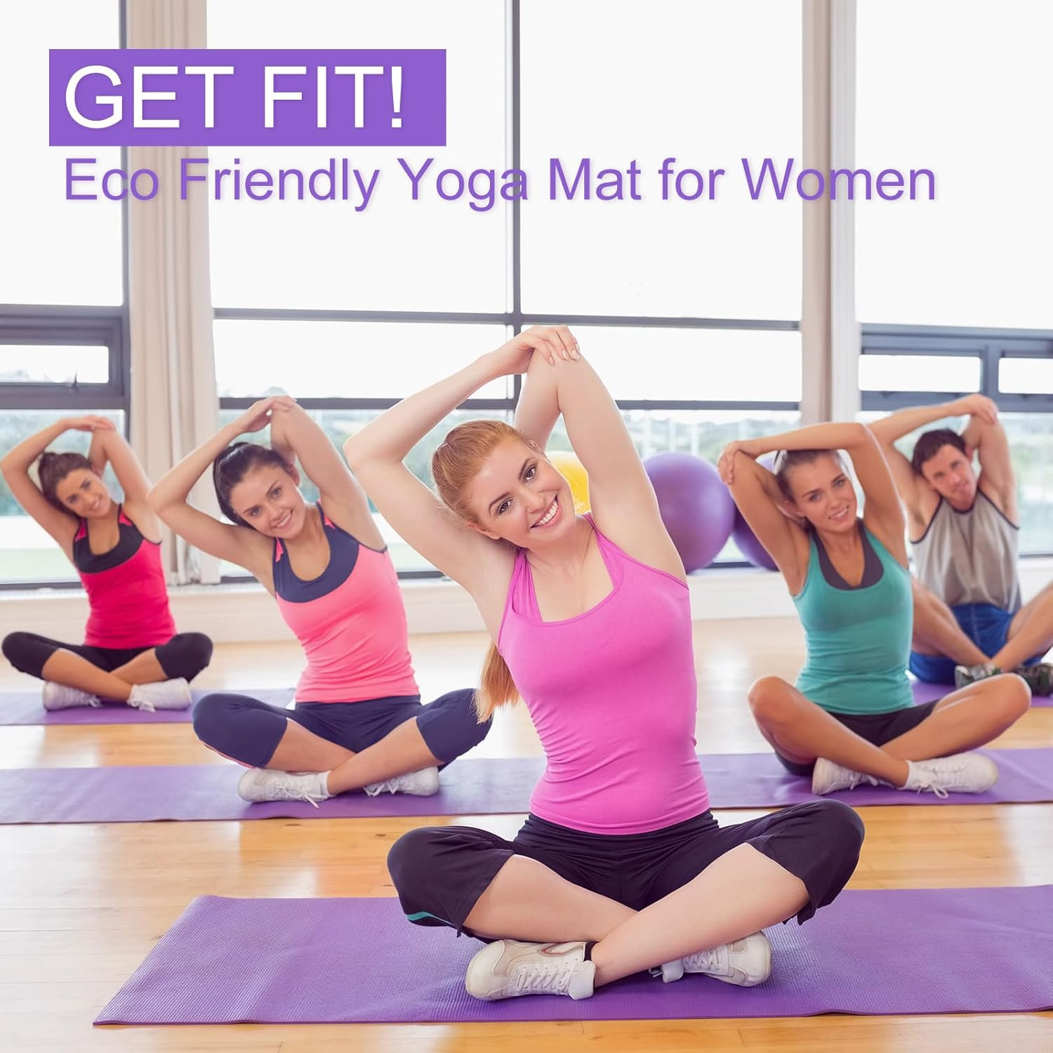 24Pcs 3mm Yoga Mats Bulk 68x24in Non Slip PVC Exercise Fitness Pad for Home Gym