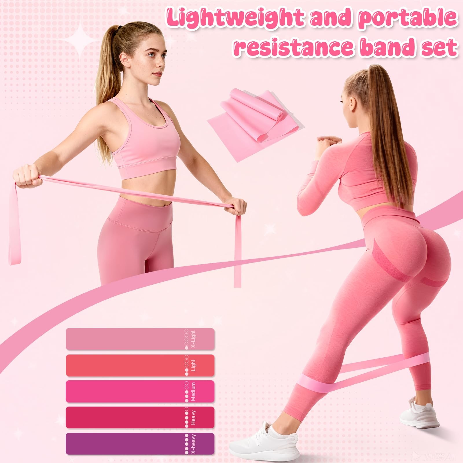 Pilates Equipment Kit for Home Workouts – 18pcs Set- 14 » Ring pink