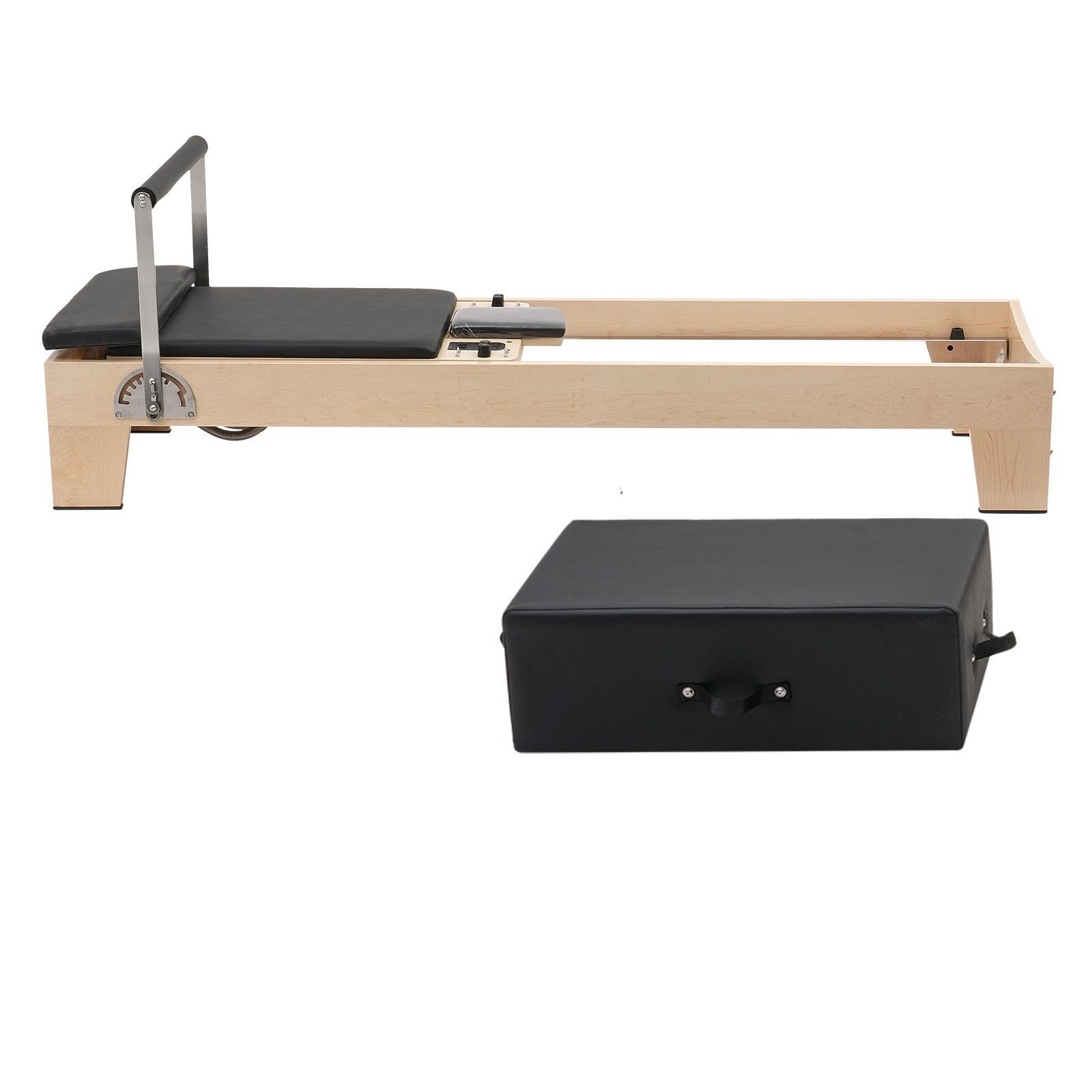 400lb Solid Maple Pilates Reformer, Spring & Cord System, Foam Shoulder Pads