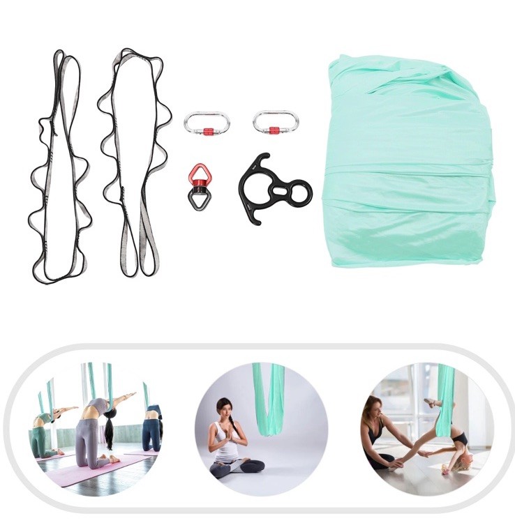 Aerial Yoga Practice Polyester Strap Equipment Yoga Hammock Practice Kit 200kg