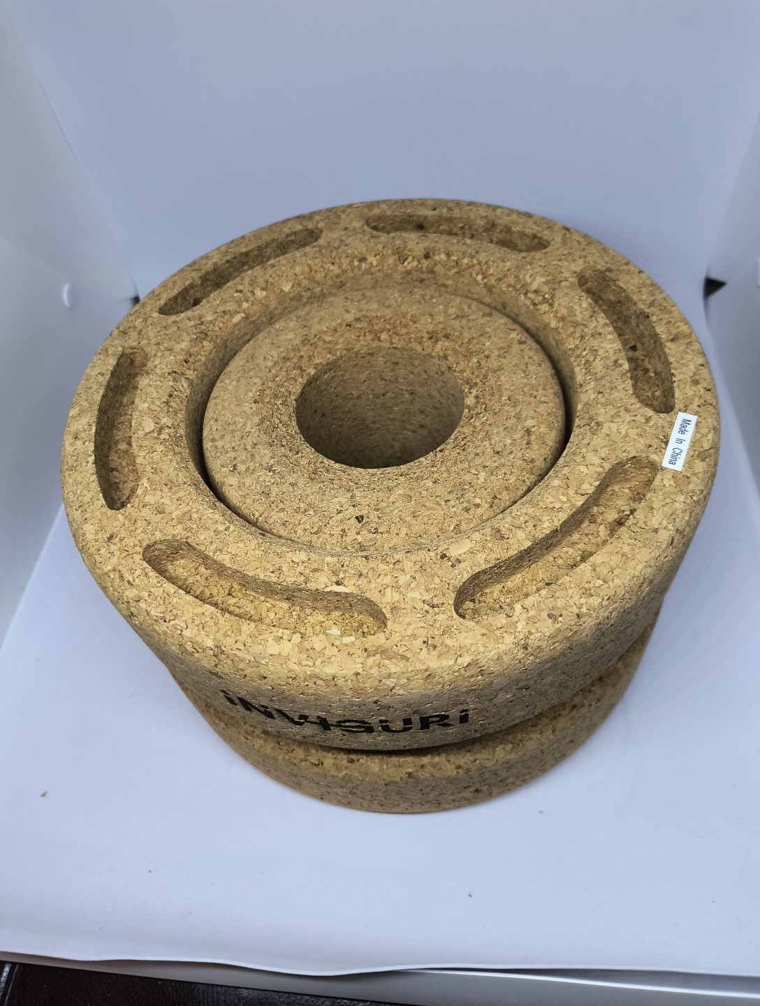 Inviguri Yoga Wheel Roller Yoga Wheel Back & Neck Pain Spinal Groove 10/6&Prime; Cork