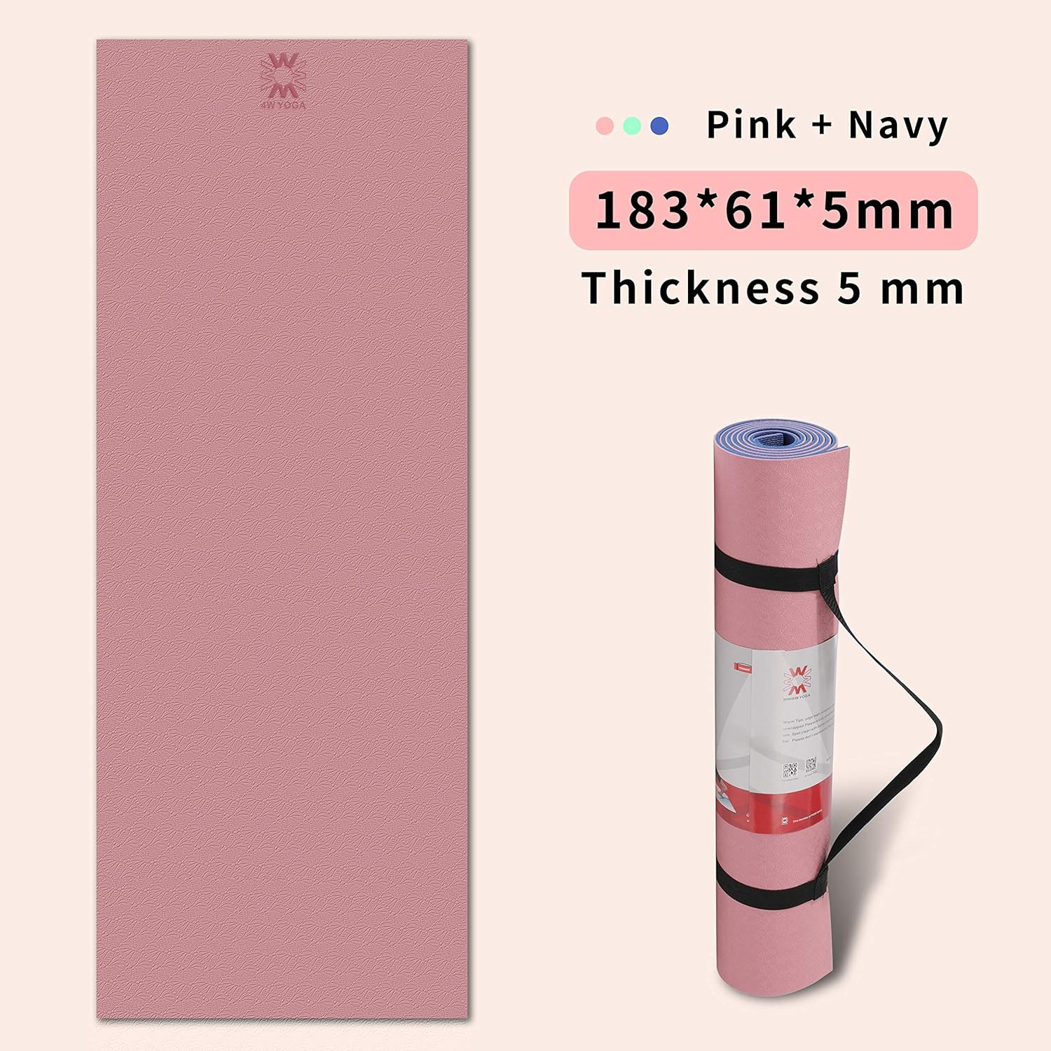 Non Slip Yoga Mat ECO Friendly Tper,72&Prime;X24&Prime; Extra Thick 1/4&Prime; Exercise & Workout