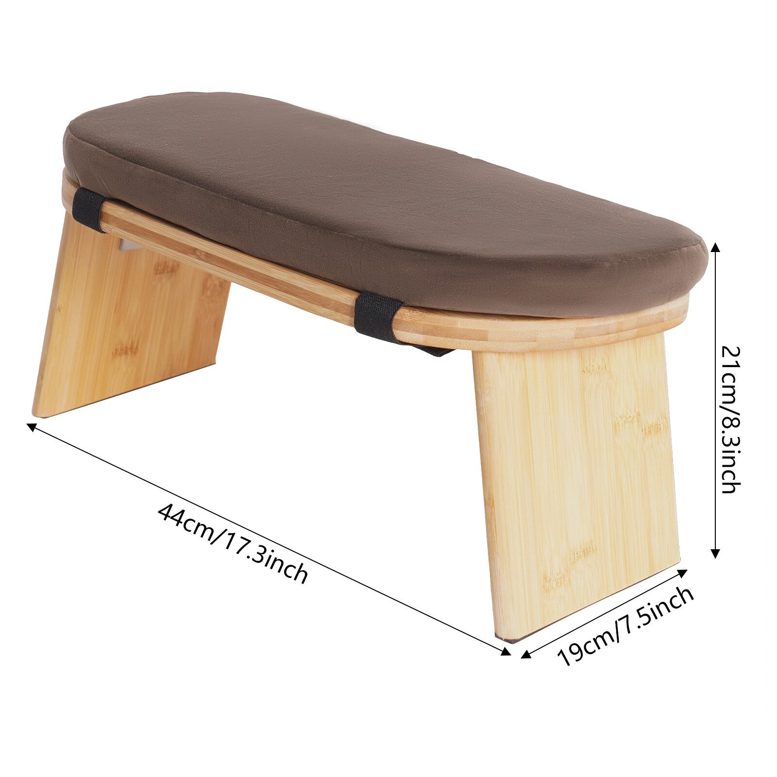 Foldable Bamboo Meditation Bench, Meditation Stool-Prayer Kneeler Chair for Yoga