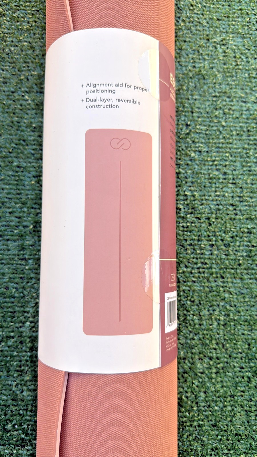 CALIA Essential 5mm Yoga Mat – Terracotta – Dual Layer – Alignment Line –