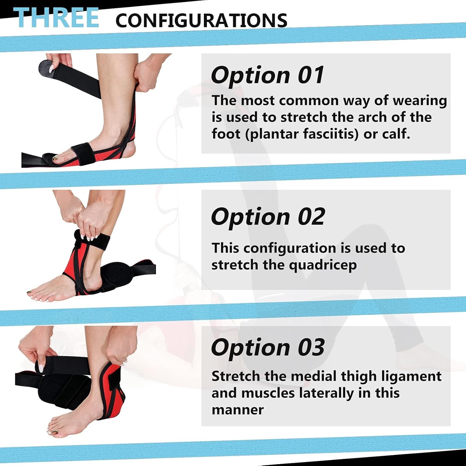 Multifunctional Stretching Strap for Legs, Foot Relief, and Flexibility – Red
