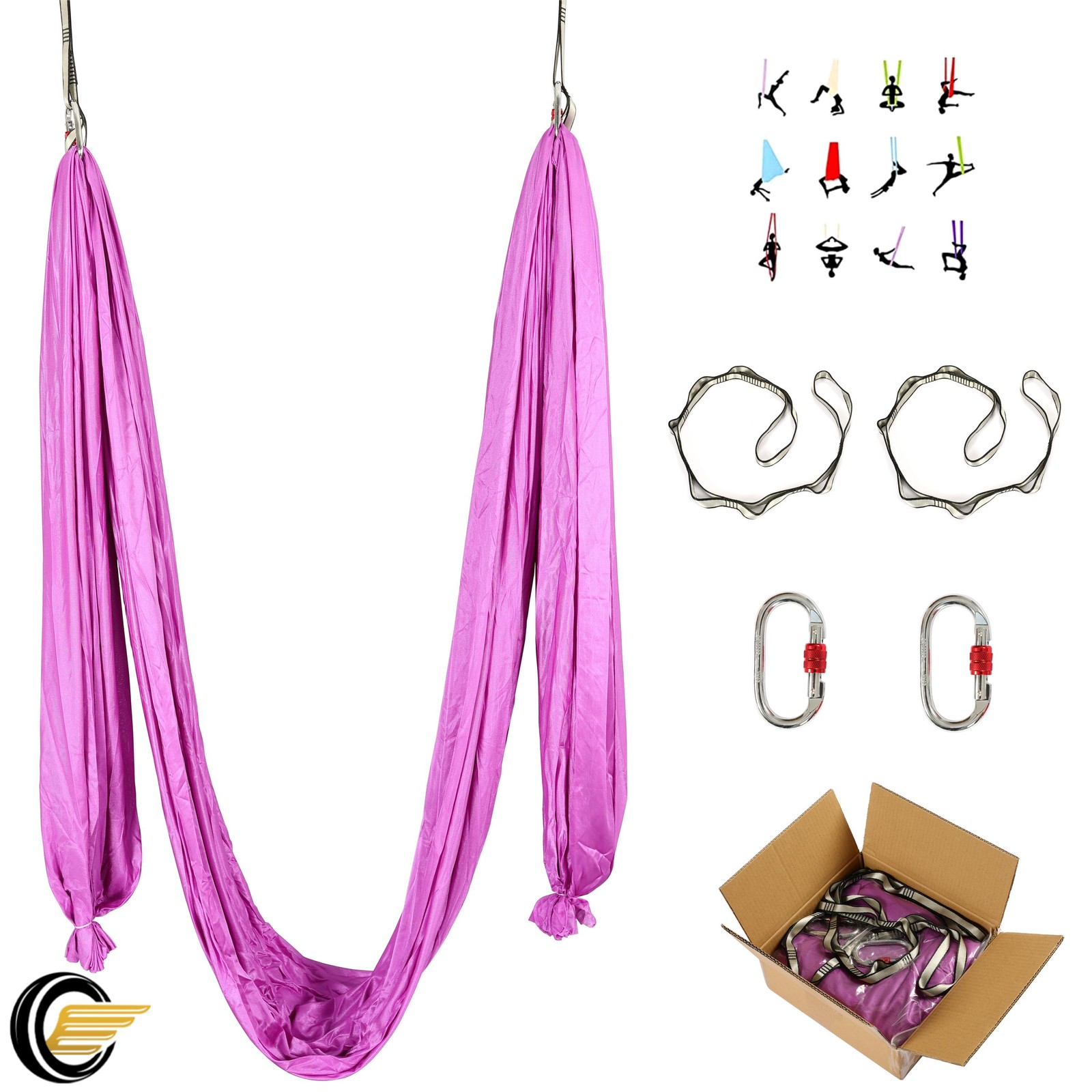 Aerial Yoga Swing – 6.7 Yards Strong Hanging Yoga Hammock/Sling/Inversion Tool