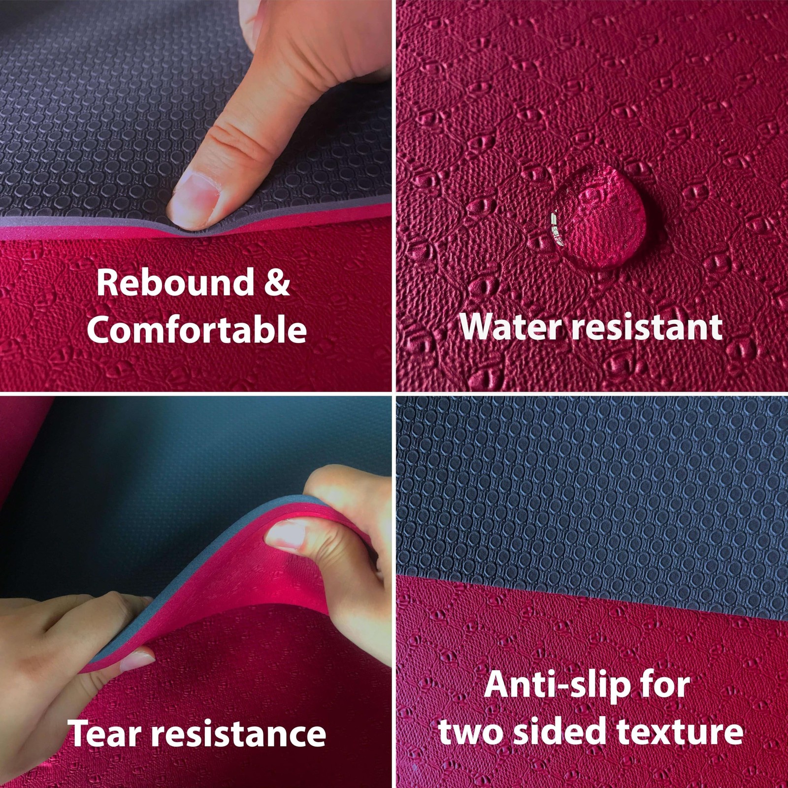 Yoga Mat with Strap – 10mm & 12mm Thick Yoga Mat, Non-Skid Dual Surface Wo