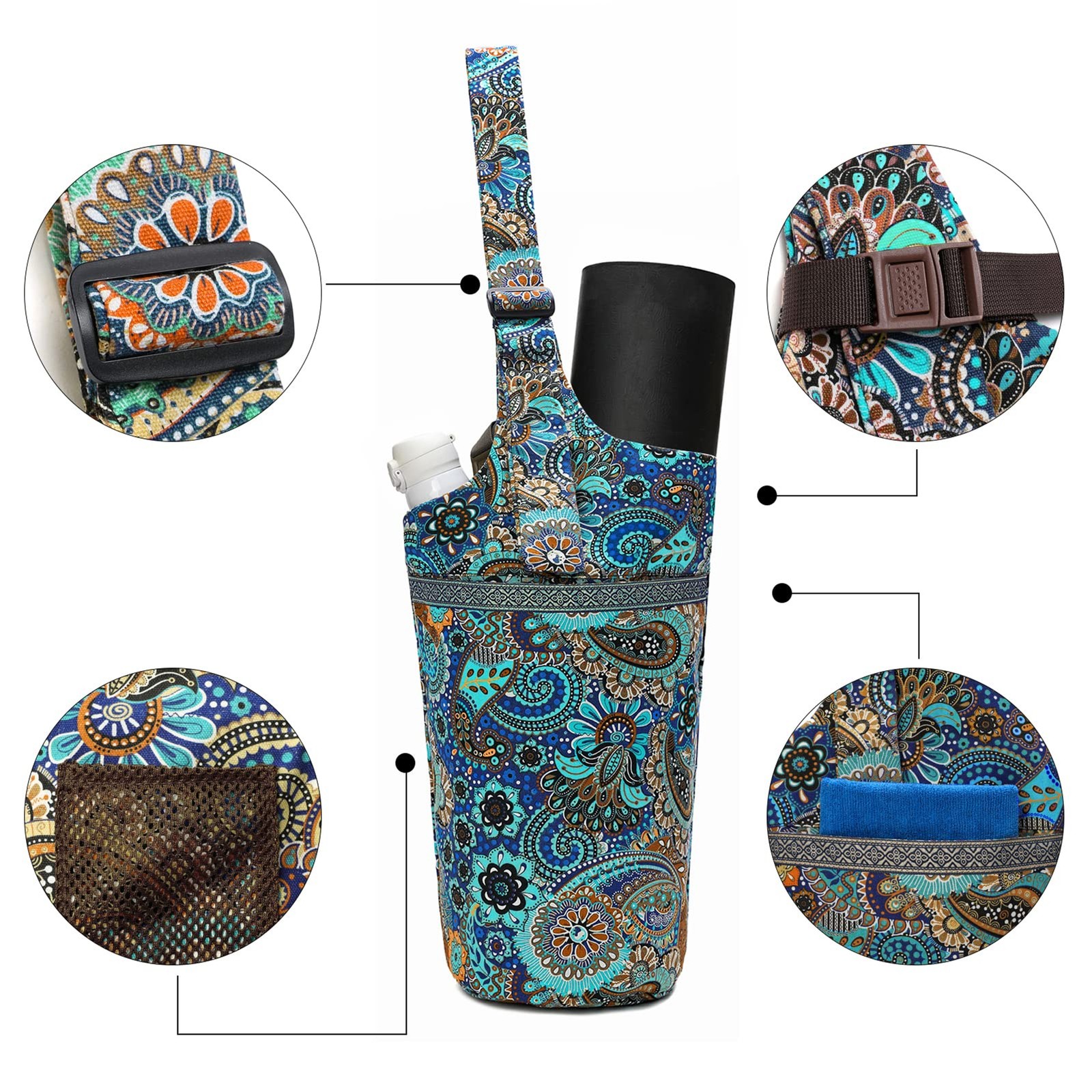 IwIeIaIrI Yoga Mat Bag for Women with Large Size Pocket and Zipper Pocket,Yoga B