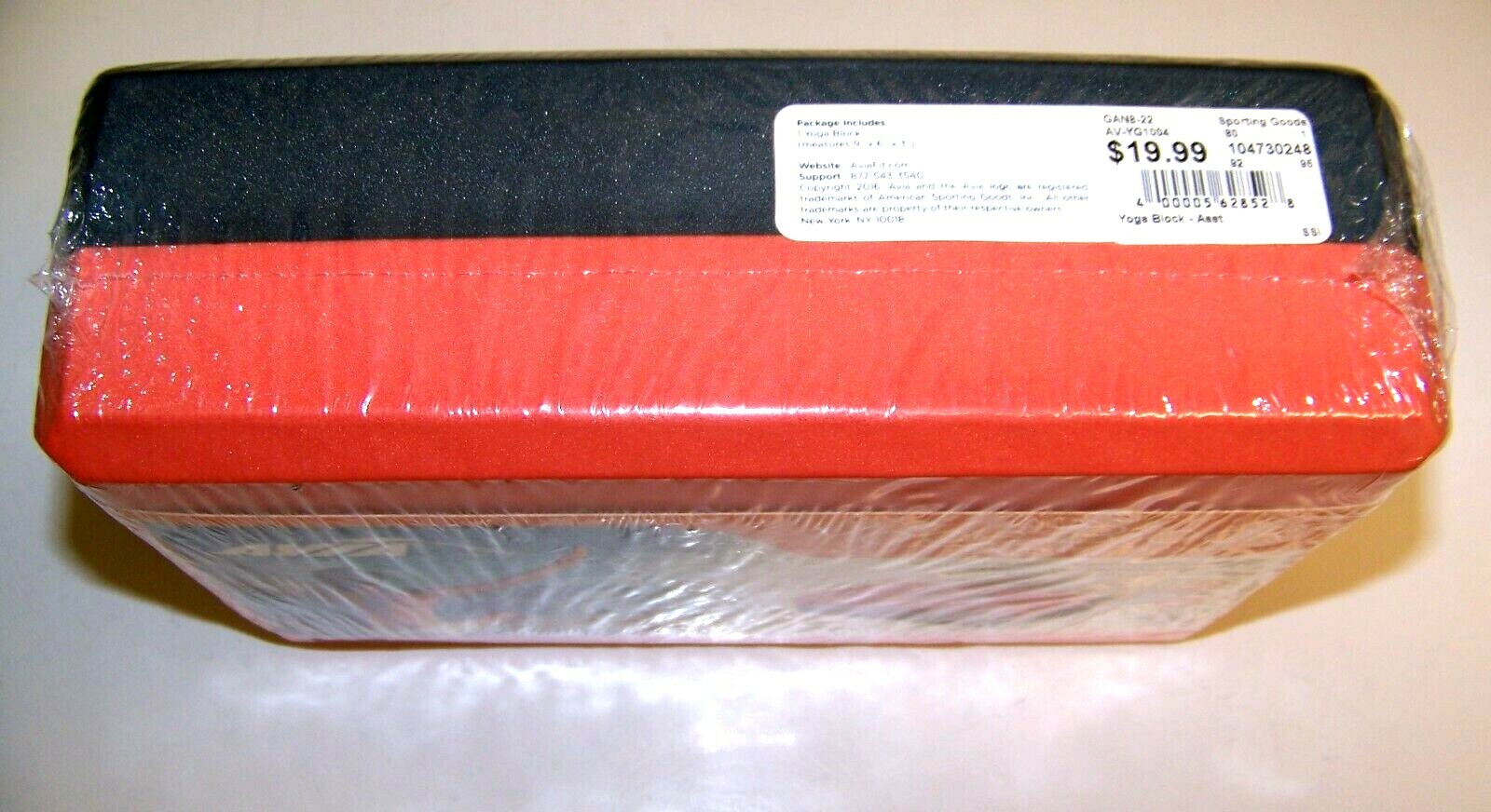 Avia Yoga Block Balance & Flexibility Black Purple 9&Prime; X 6&Prime; X 3&Prime; Brand New Sealed