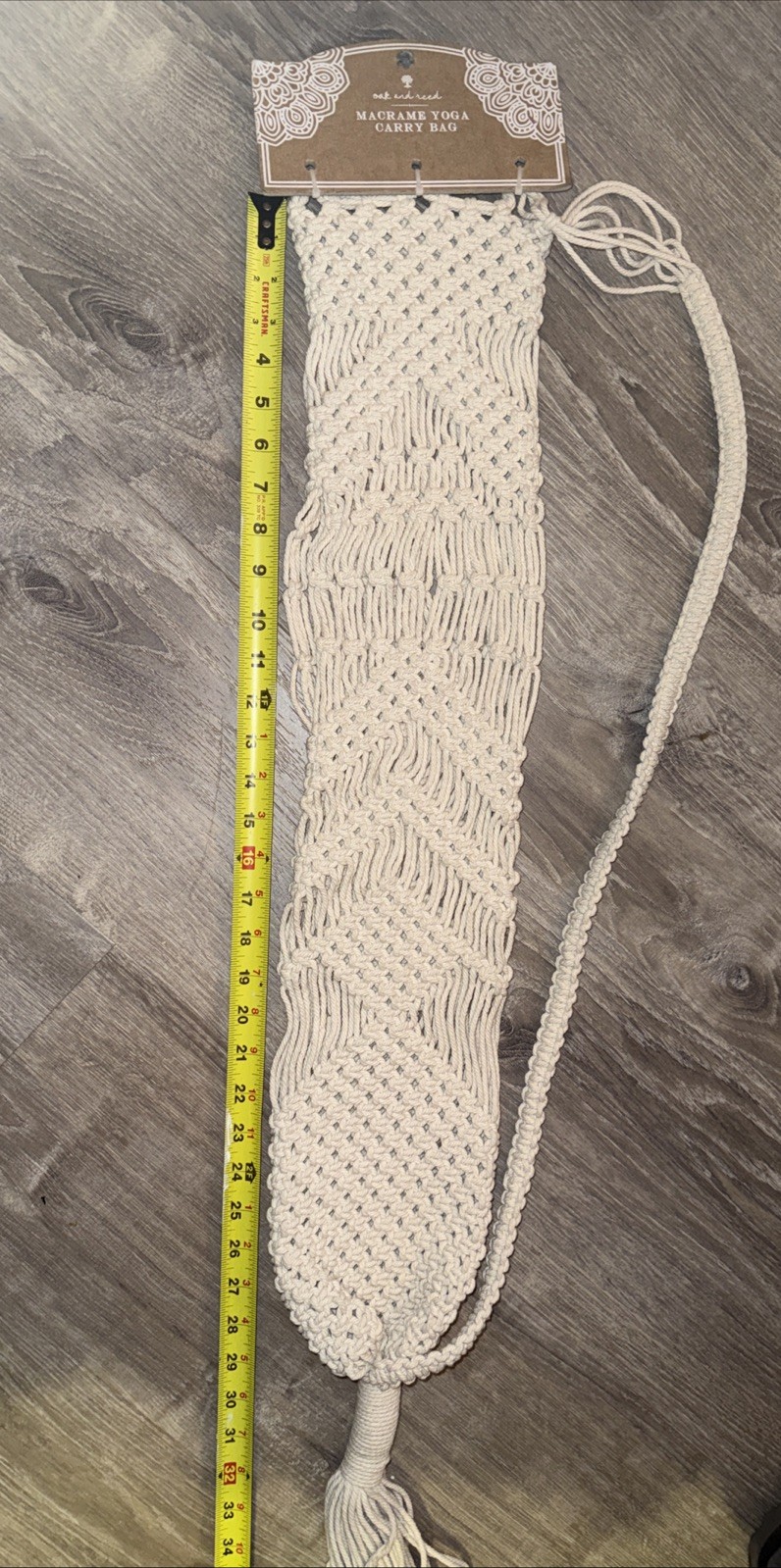 Oak And Reed Macrame Yoga Mat Carry Bag 100% Cotton Boho Made In India NWT