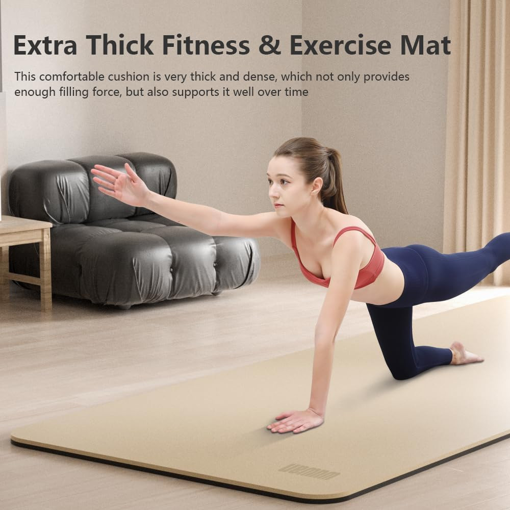 Extra Thick Non-Slip Yoga Mat 80Cm TPE with Carry Strap for Home Workouts