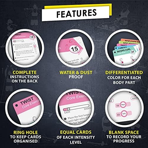 Flexies Pilates Bar Workout Cards | 58 Exercise Cards with Postures, Breathin…