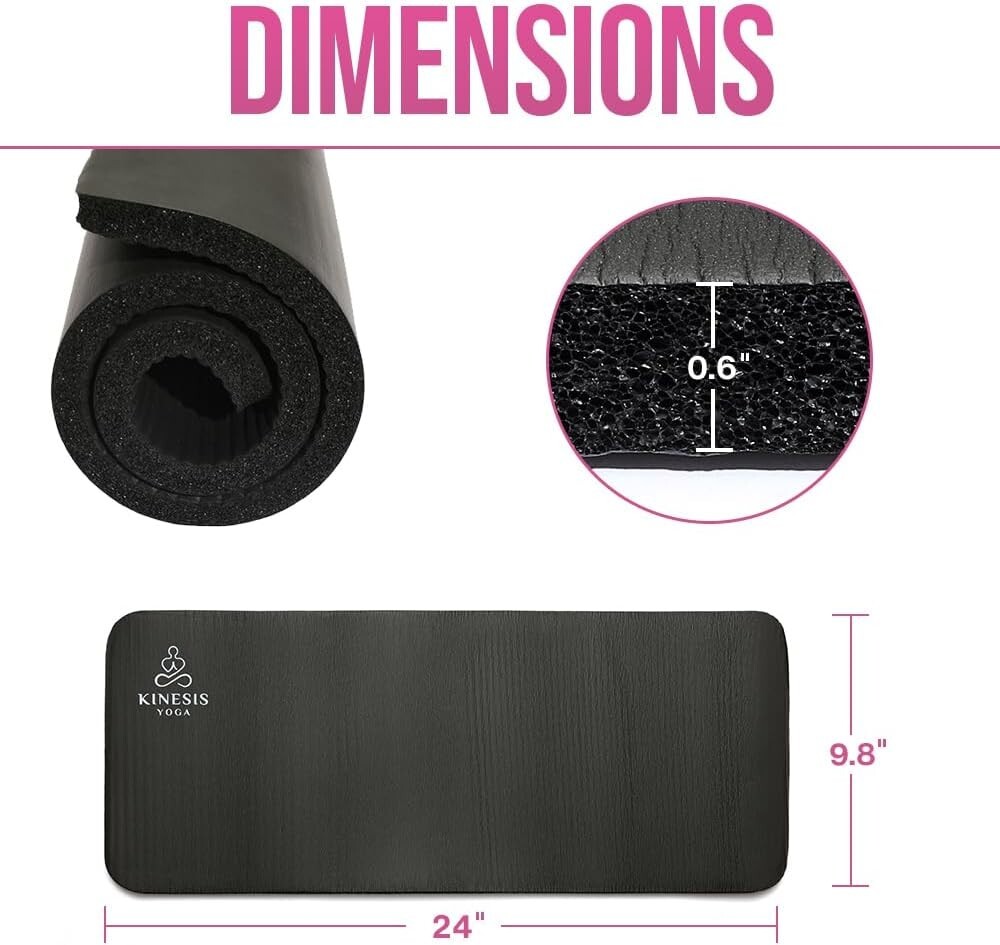 Eco-Friendly Exercise Knee Pad – 15mm Thickness – Non-Slip & Odor-less – Black